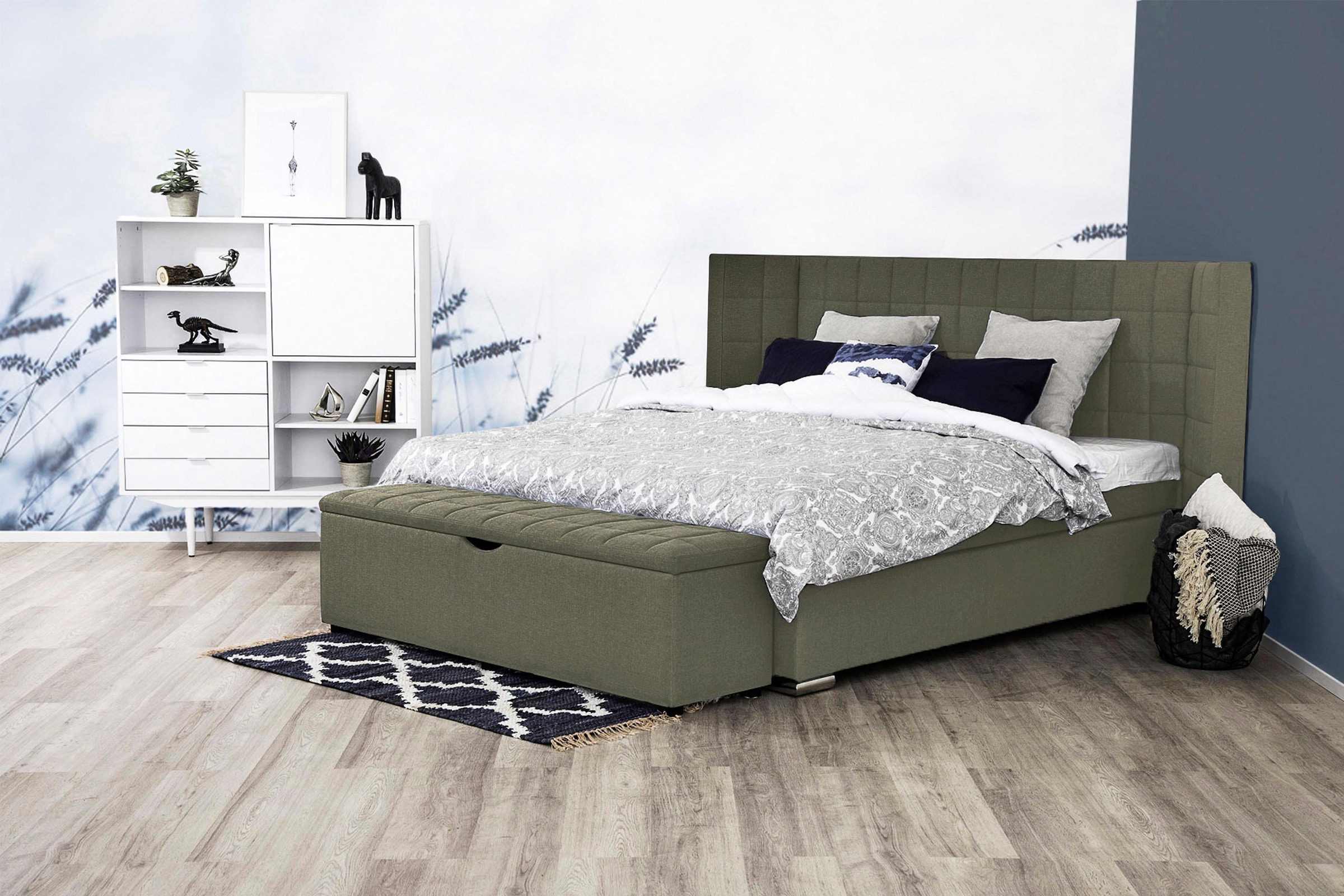 Home affaire Boxspringbett "Piazza" mit Steppung und Kopfteil mit seitliche günstig online kaufen