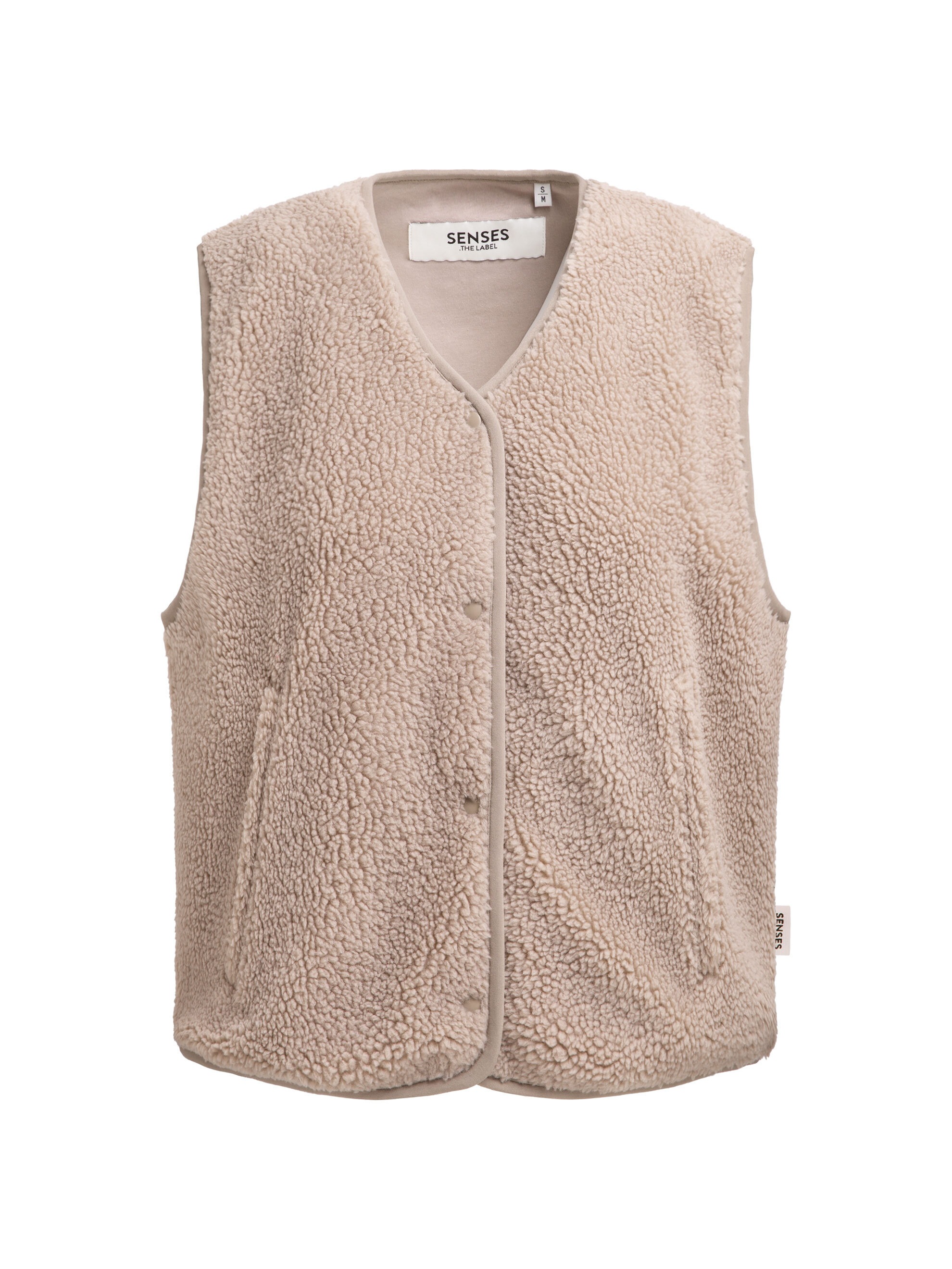 SENSES.THE LABEL Fleeceweste mit Druckknopfleiste