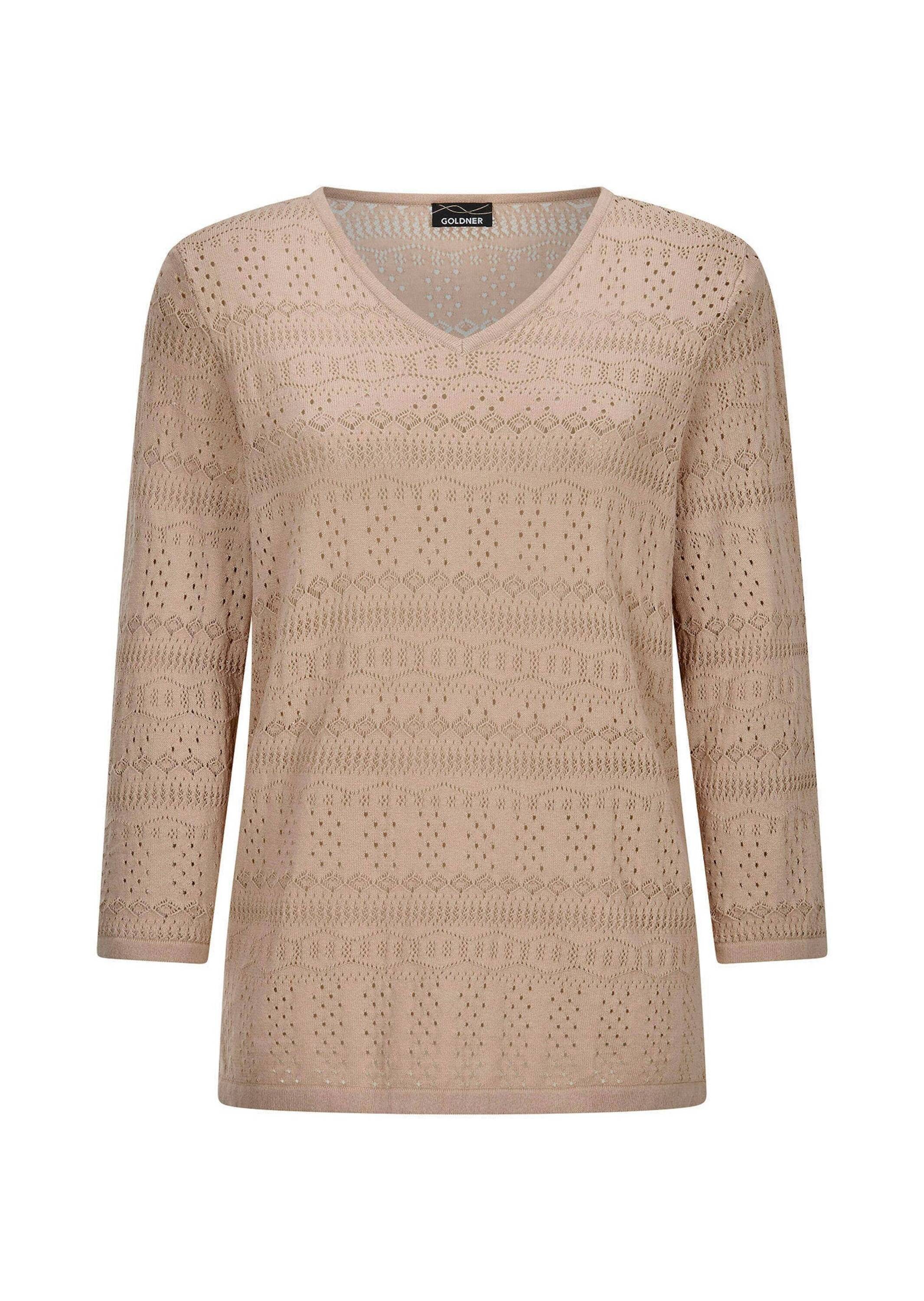 GOLDNER Rundhalspullover "Sommerpullover mit V-Ausschnitt" angenehmer Trage günstig online kaufen