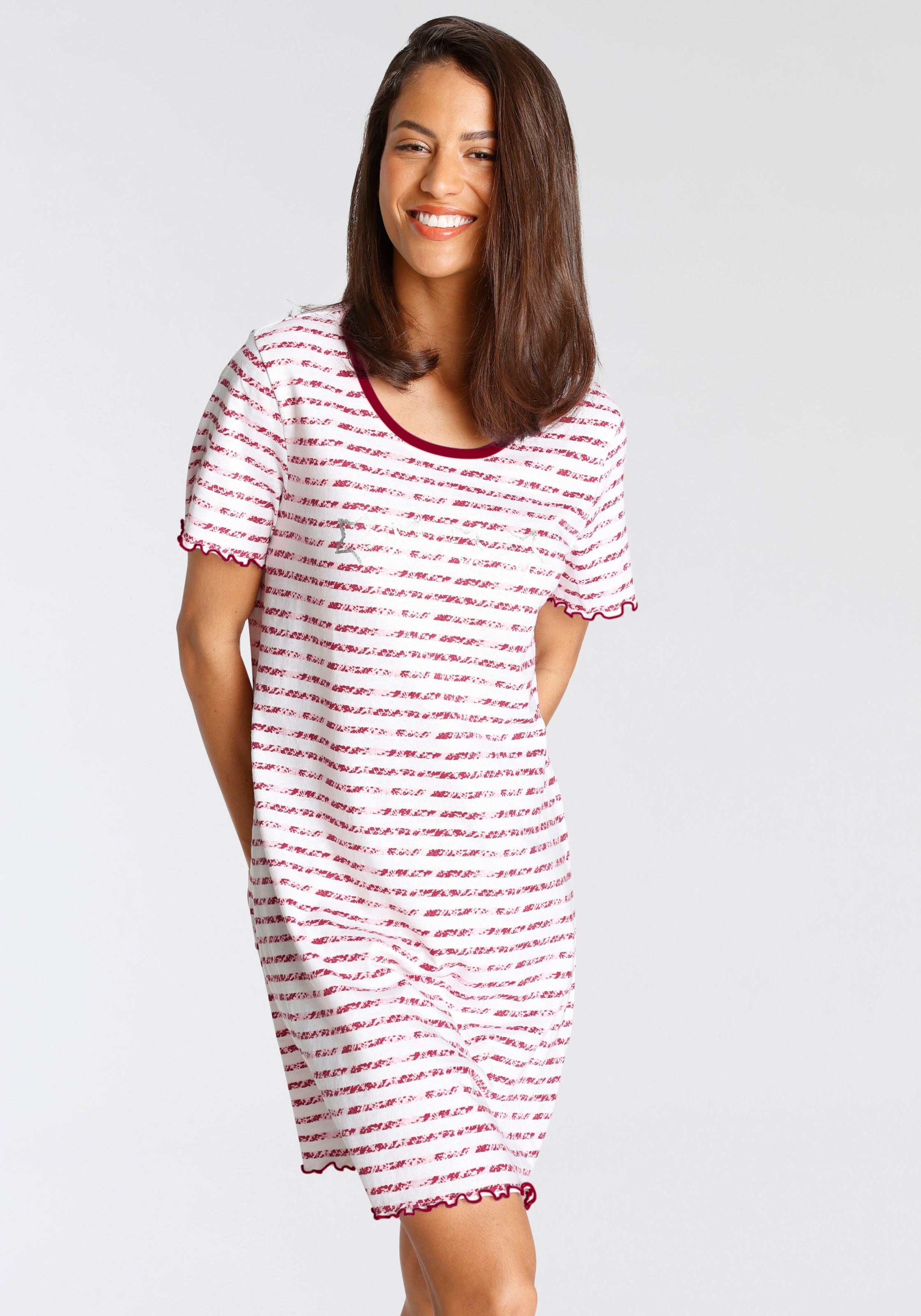 Vivance Dreams by Lascana Sleepshirt mit Kräuselsaum