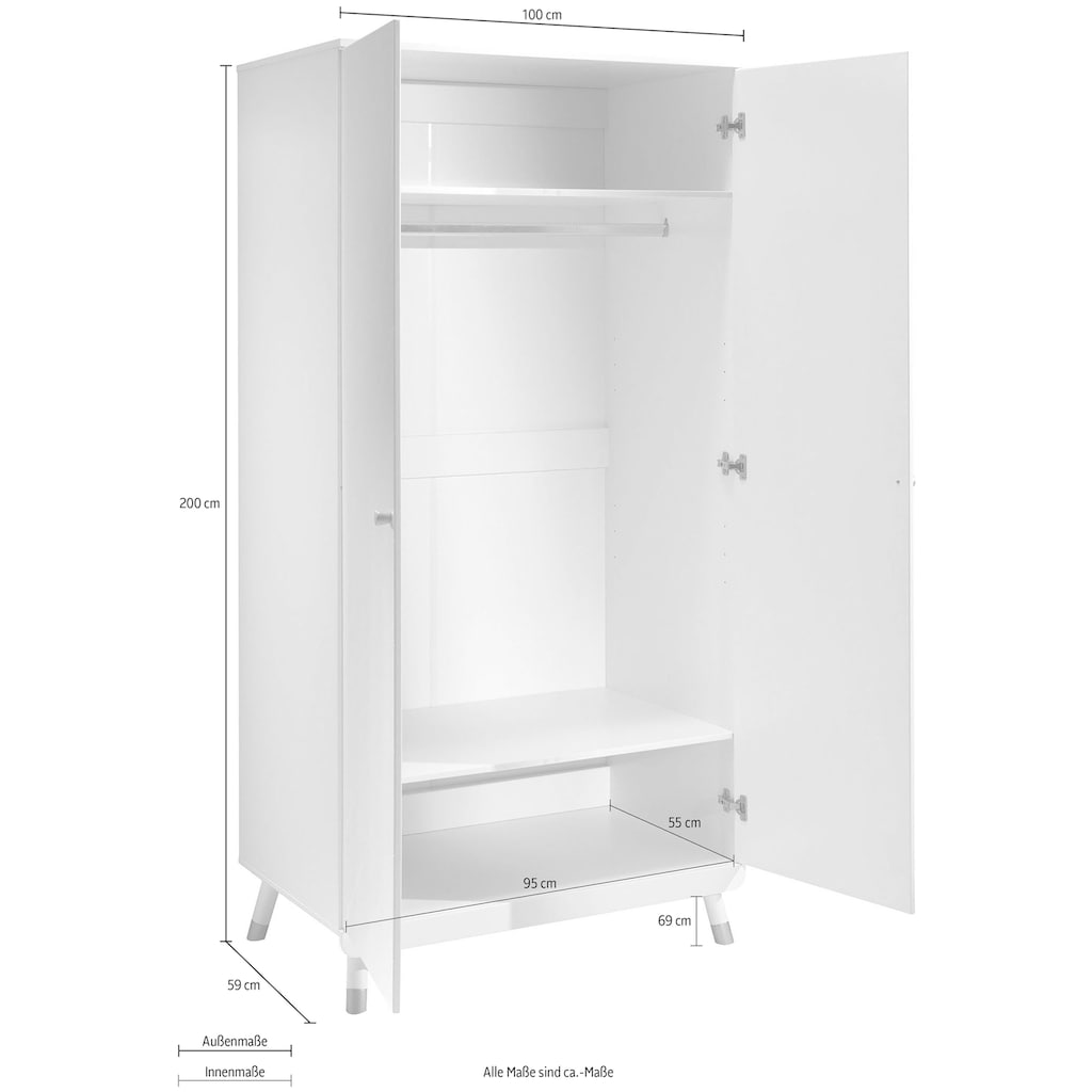 Vipack Kleiderschrank »Billy«, MDF-Oberfläche