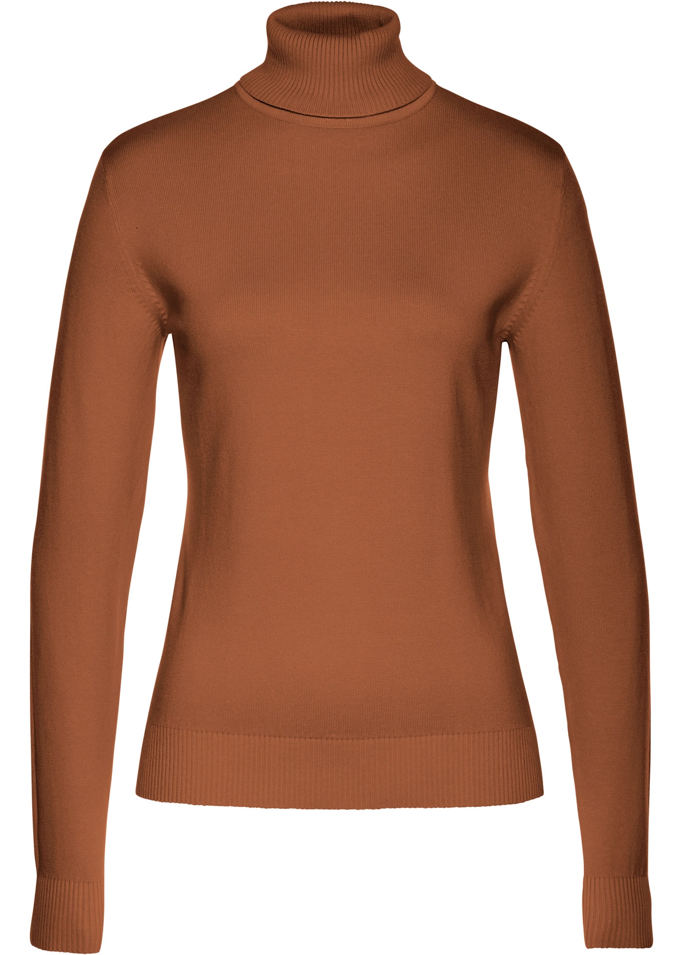 bonprix Rollkragenpullover »Rollkragenpullover« aus Feinstrick, mit hohem Baumwoll-Anteil, figurbetont, hüftbedeckend