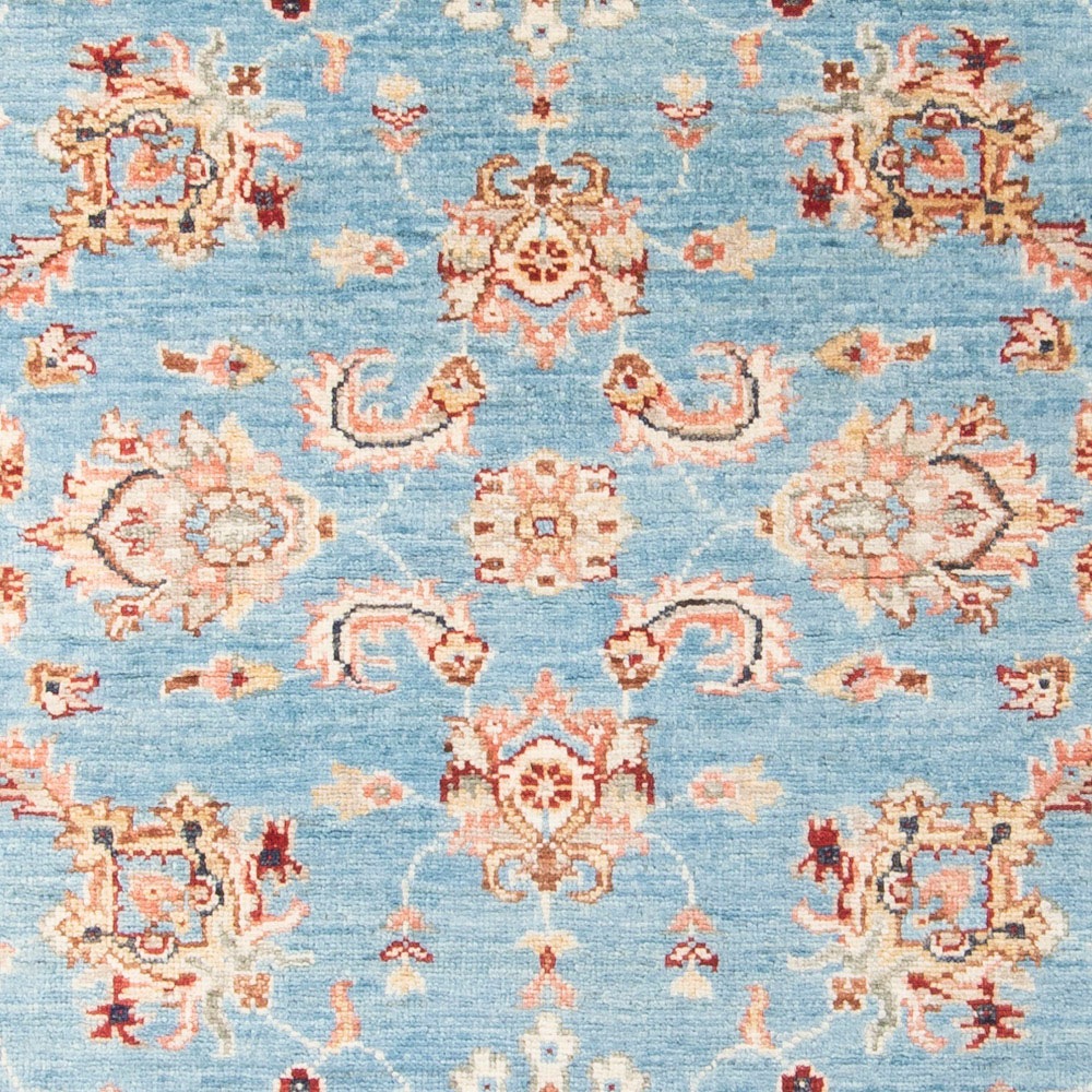 morgenland Orientteppich »Ziegler - 159 x 105 cm - hellblau«, rechteckig, Wohnzimmer, Handgeknüpft, Einzelstück mit Zertifikat