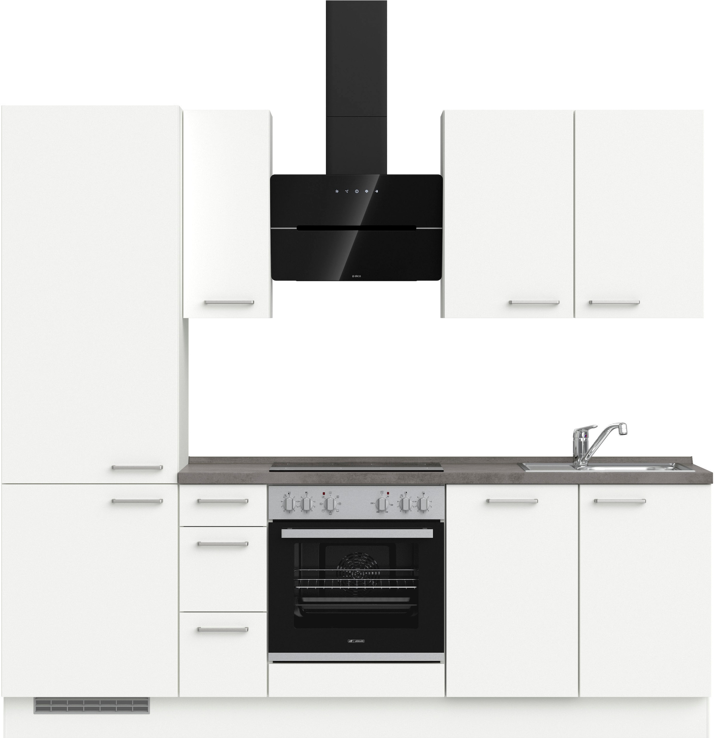 nobilia® elements Küchenzeile »"elements premium"«, vormontiert, Ausrichtung wählbar, Breite 240 cm, mit E-Geräten
