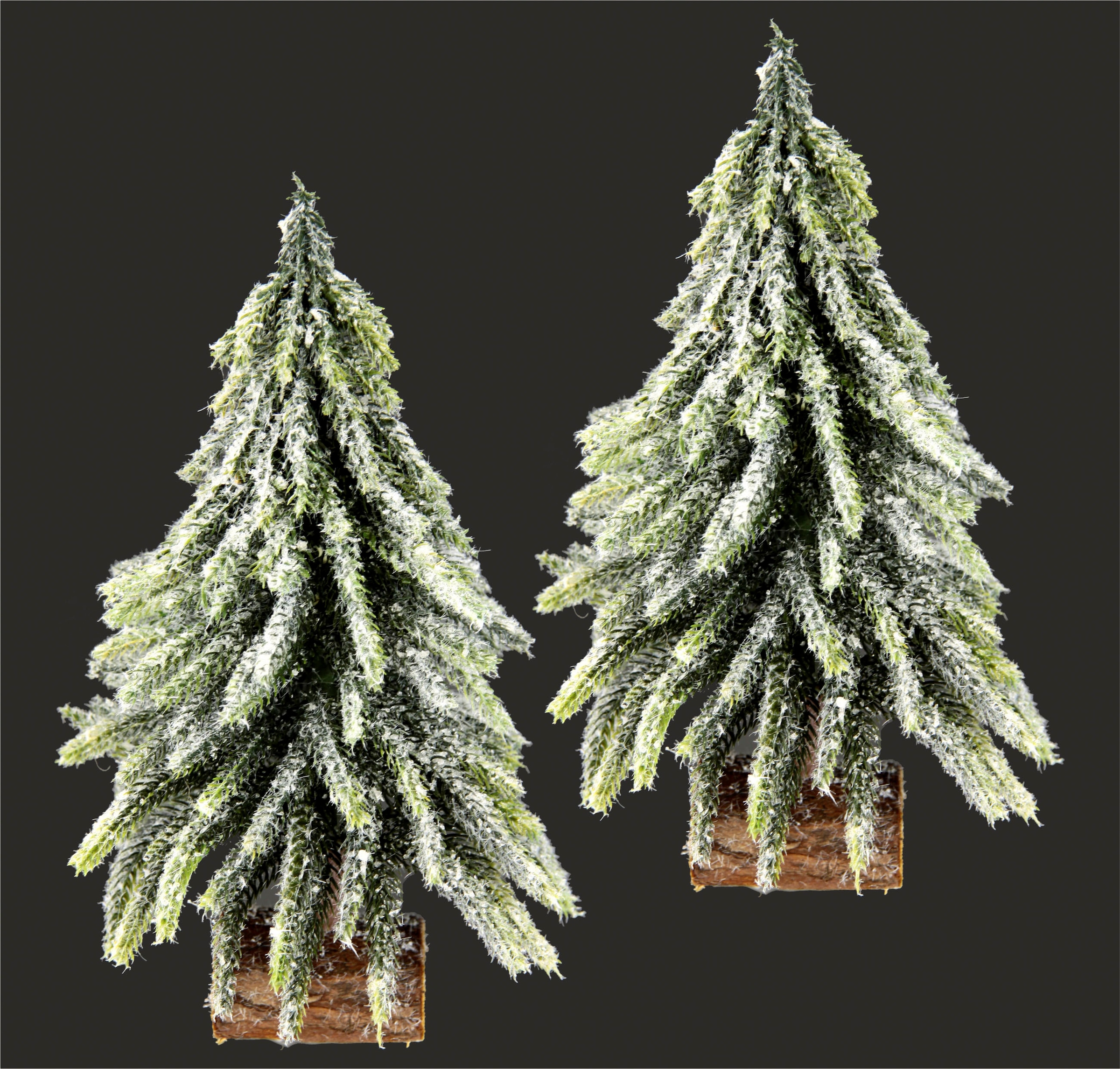 I.GE.A. Dekobaum »Weihnachtsdeko, Weihnachtsbaum«, Künstlicher mini Tannenbaum geeist auf Holzsockel 25 cm