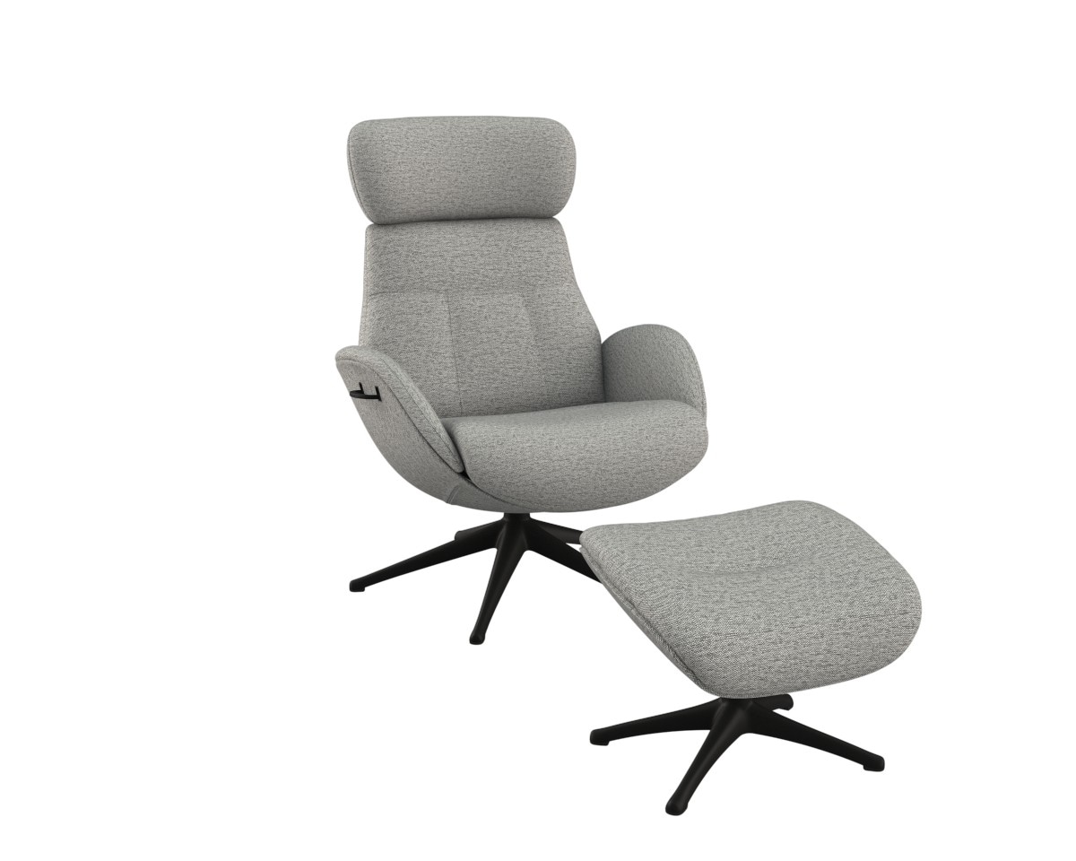 FLEXLUX Relaxsessel »Relaxchairs Elegant«, Premium Komfort, Rücken- & Kopfteilverstellung, drehbar, Fuß schwarz