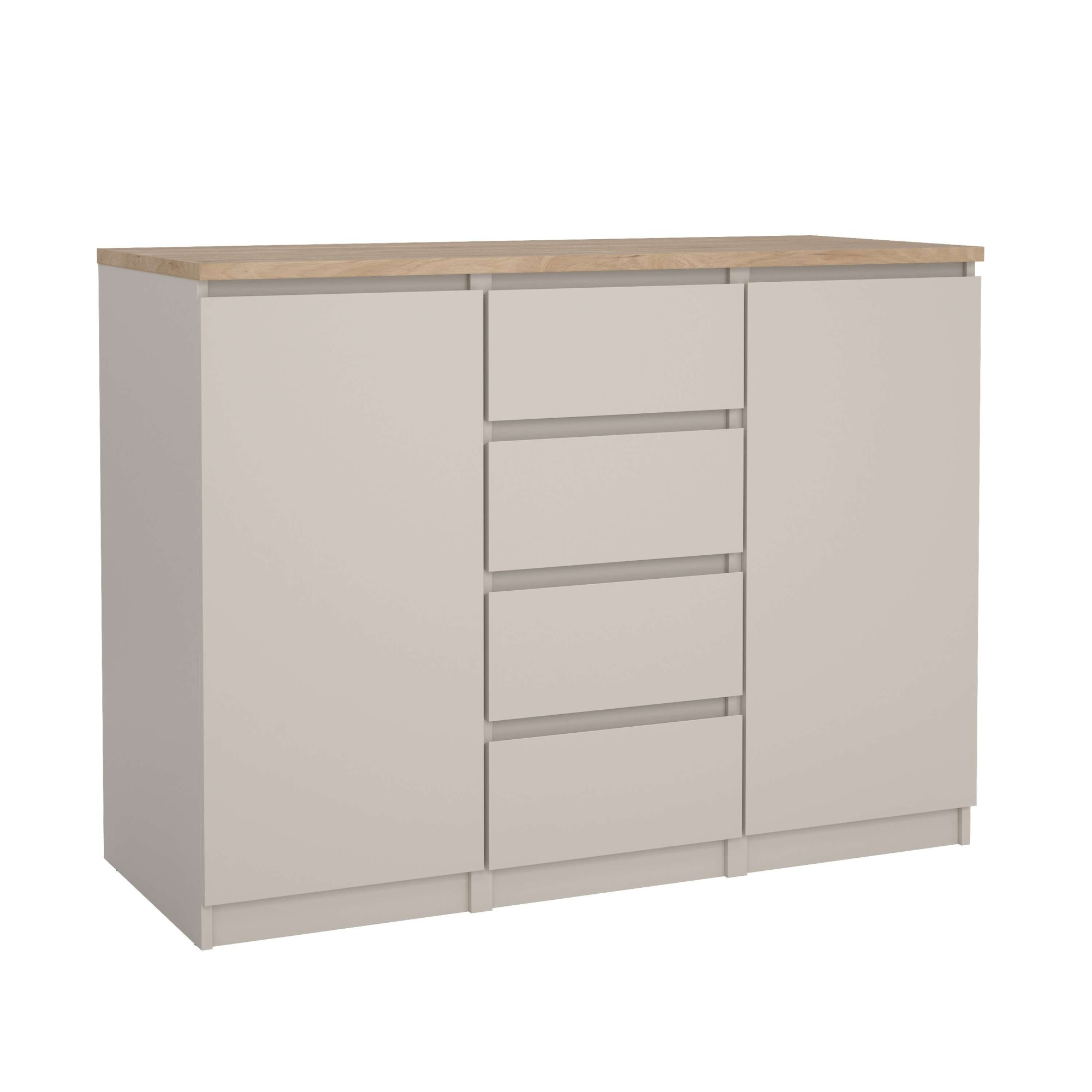Home affaire Kommode "Naia, Sideboard, 4 Schubladen, 2 Türen, Aufbewahrung, grifflose Front" Mit Einlegeböden, modern, skandinavisches Design, in mehrere Farben