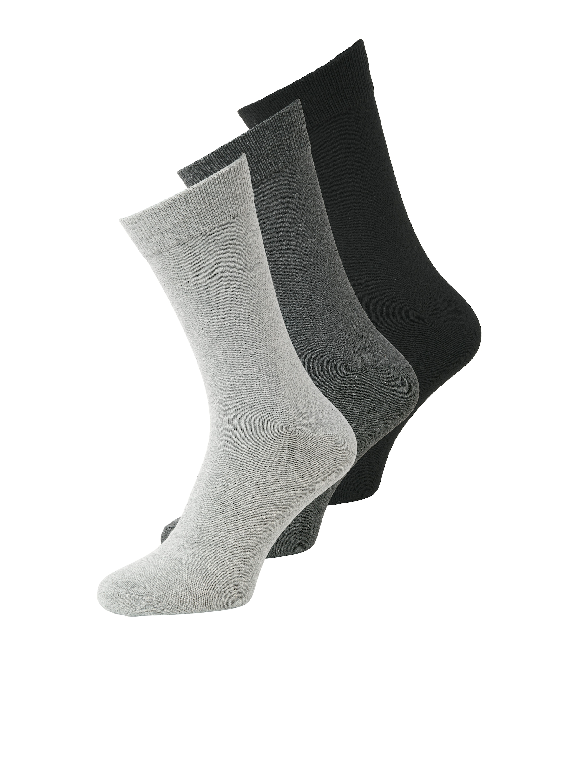 JACK & JONES Herren Freizeitsocken "JACORDINARY SOCKS 3 PACK NOOS", schwarz, Baumwollmischung, unifarben, Socken