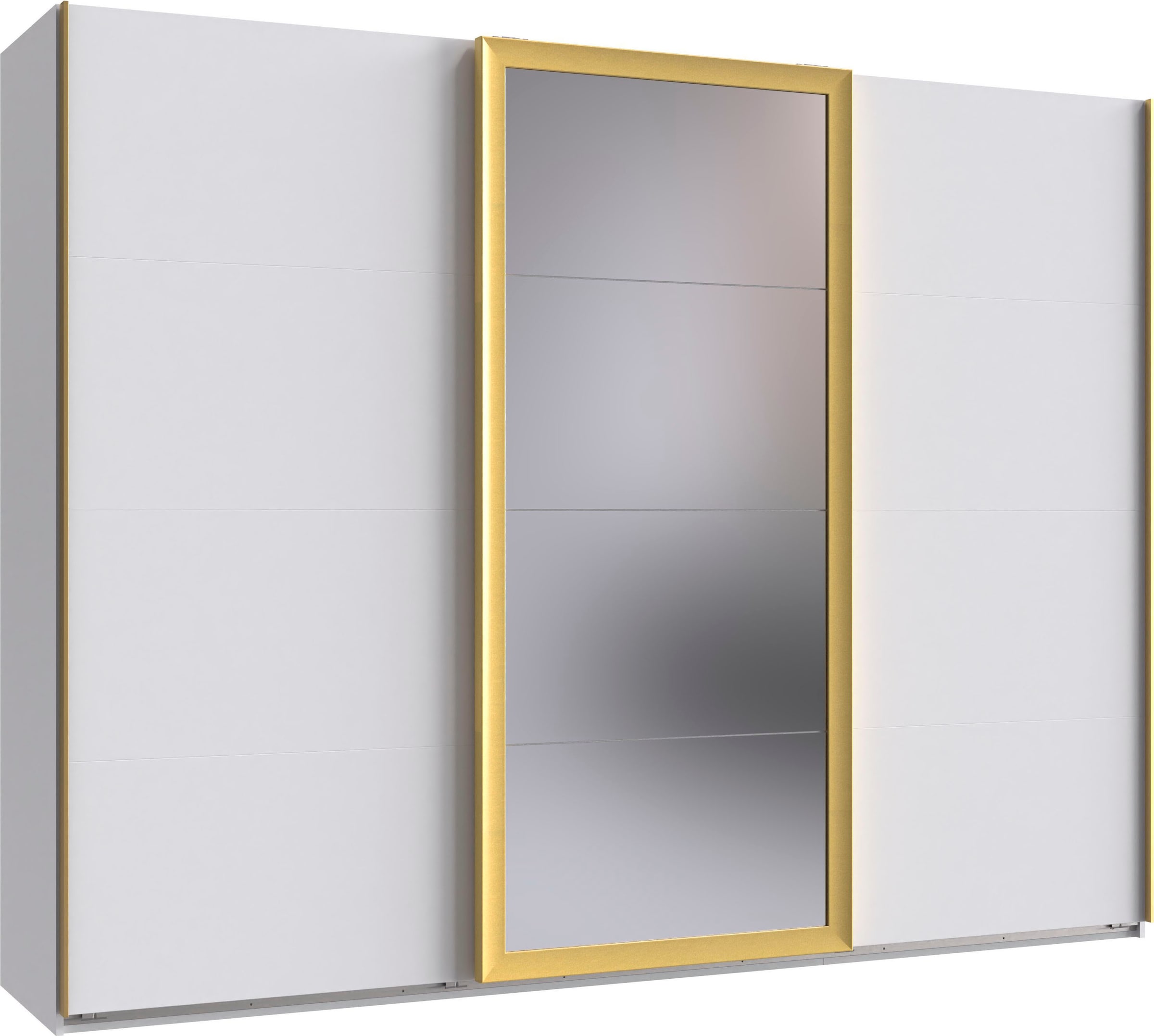 Wimex Schwebetürenschrank "Katar, Kleiderschrank erhältlich in den Breiten 225cm und 270cm" inkl. Spiegel, Akzente in Gold