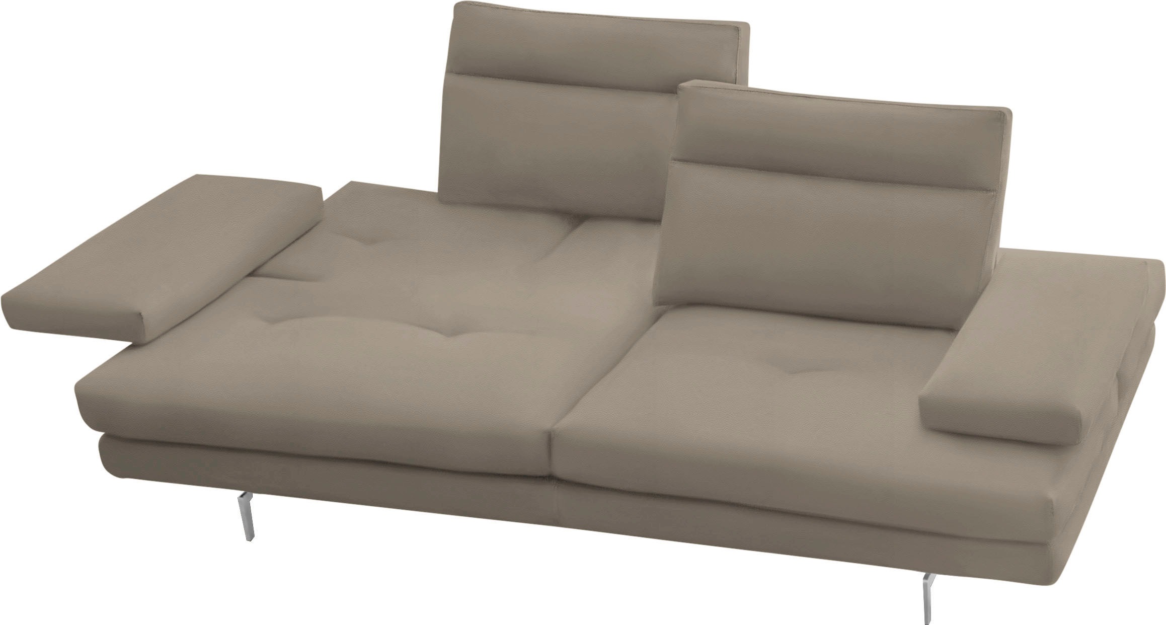 CALIA ITALIA 3-Sitzer »Toby Wing, Designsofa mit hohem Sitzkomfort, bequem und elegant«, inklusive Sitztiefenverstellung, Füße in Chrom glänzend