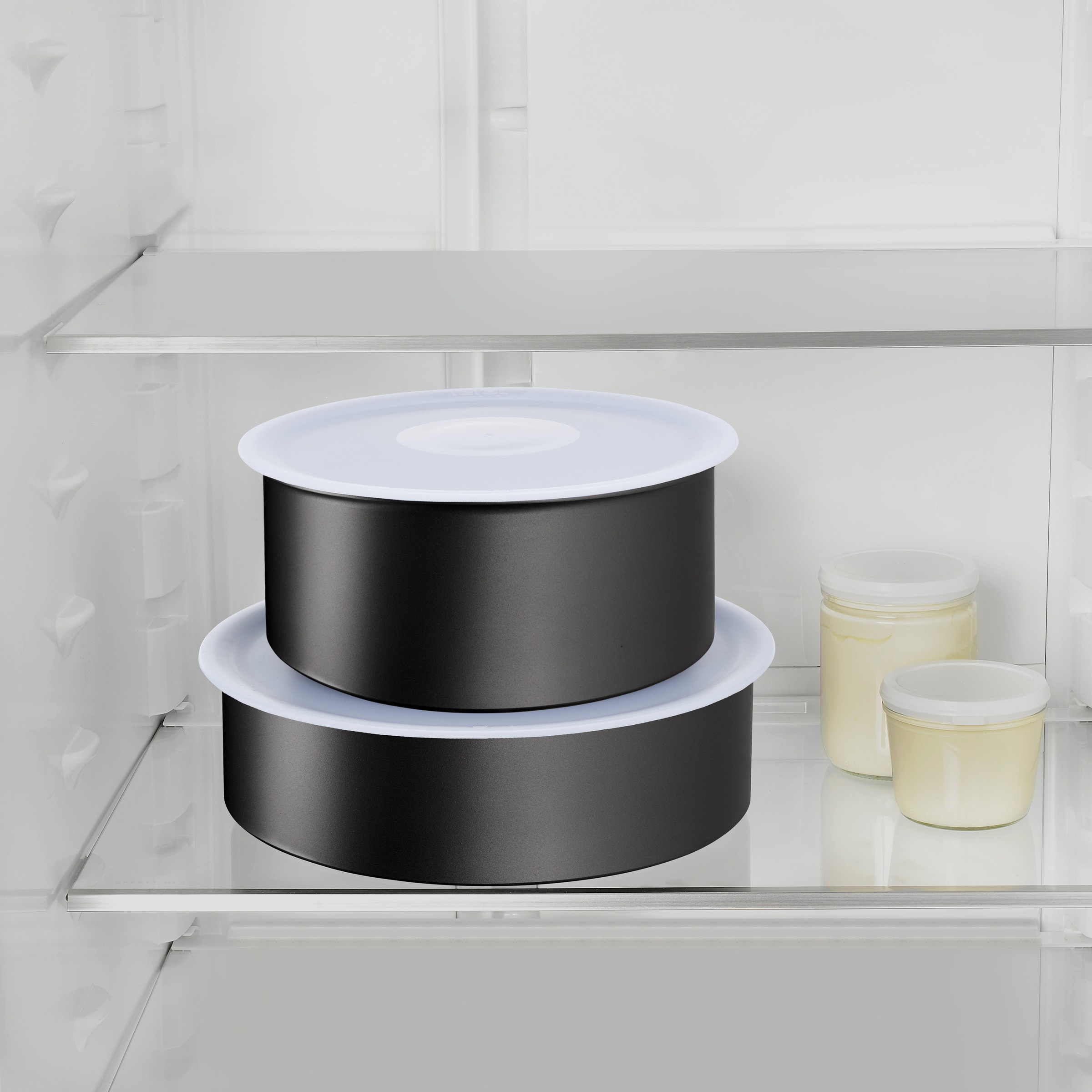 Schmorpfanne TEFAL "Ingenio Unlimited", schwarz, B:25,5cm H:8cm L:25,5cm Ø:24cm, Pfannen, Schmorpfanne, 24 cm, stapelbar, Antihaftversiegelung, Thermo-Signal, Induktion 3