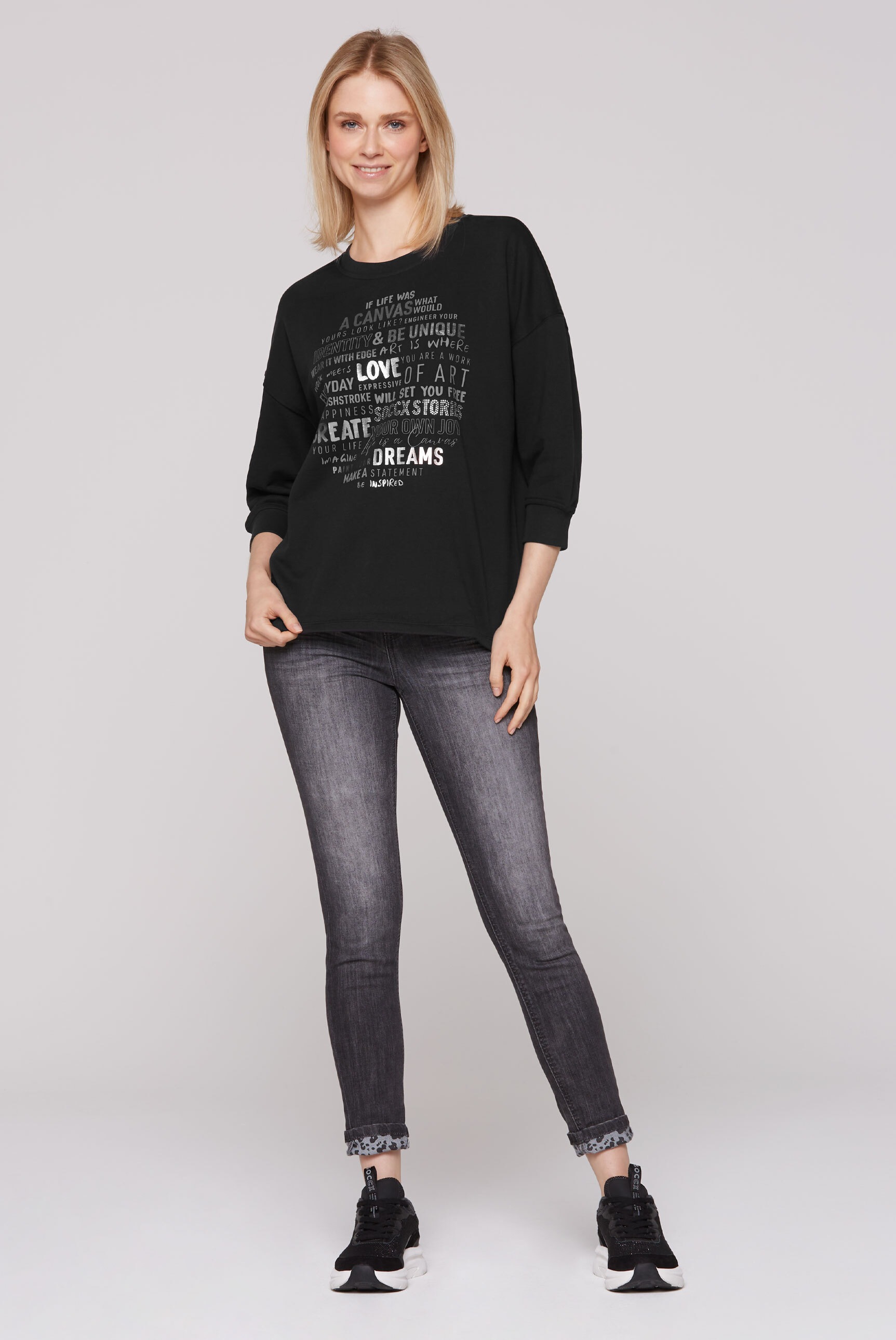 SOCCX Sweater, mit überschnittenen Schultern