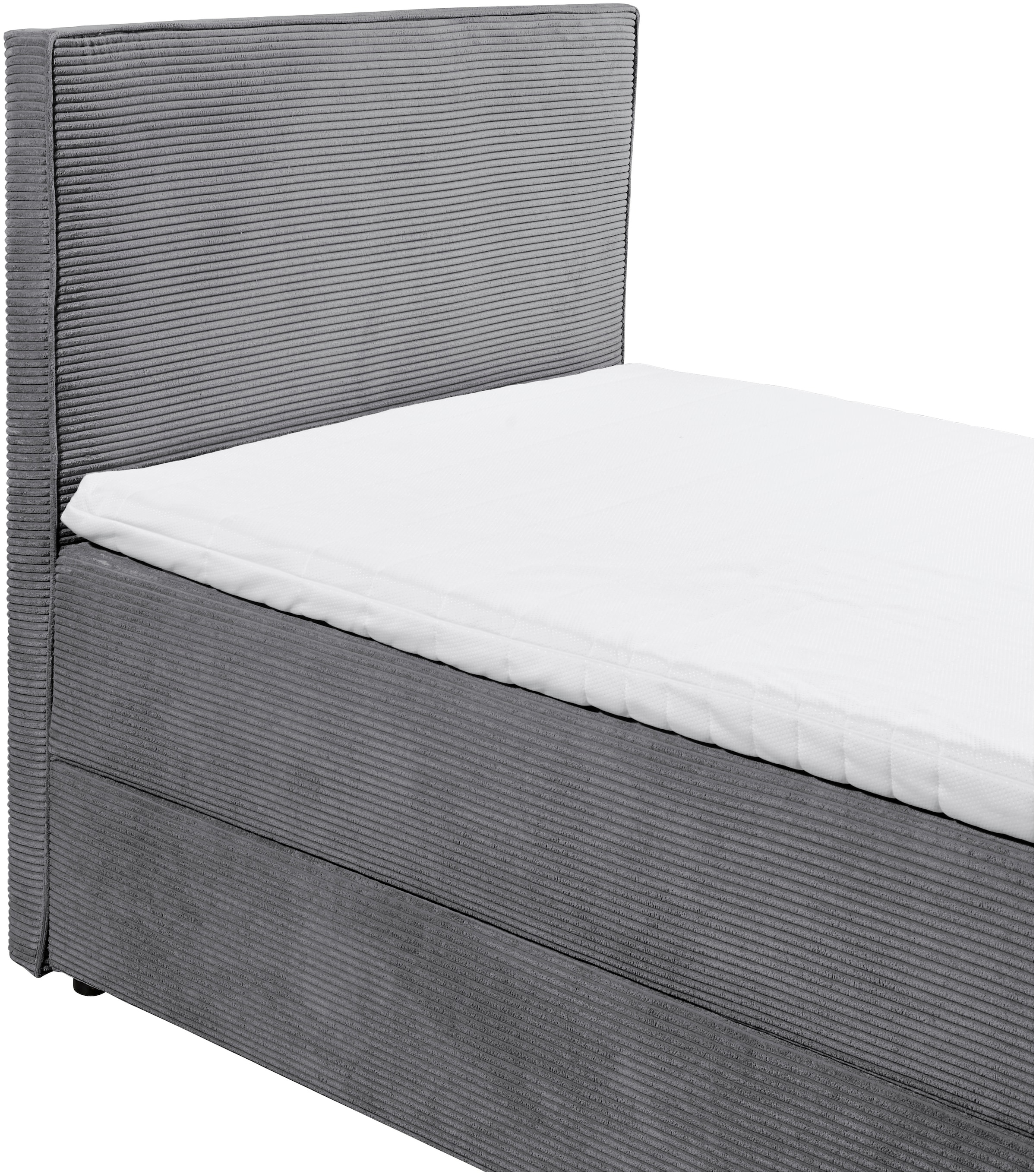 ED EXCITING DESIGN Boxbett »Larnaca«, Bezug aus Cord, inkl. Topper und Bettkasten