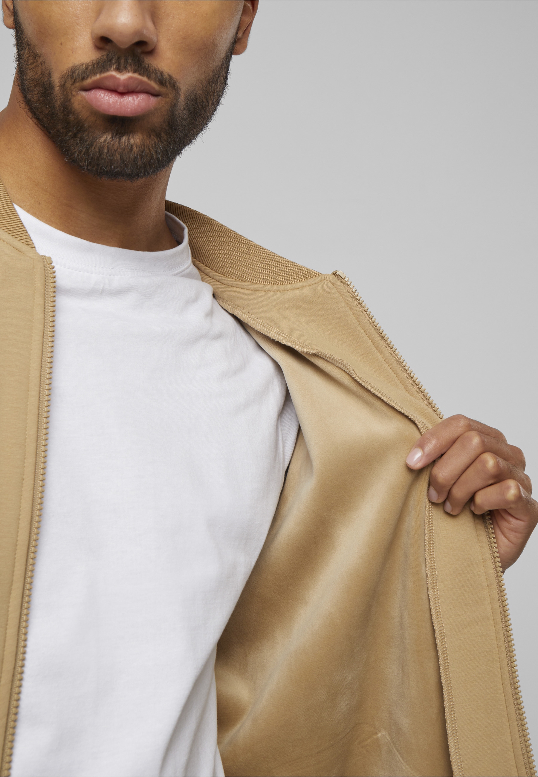 URBAN CLASSICS Collegejacke »Urban Classics Herren Cozy College Jacket« 1 Stk. tlg. ohne Kapuze