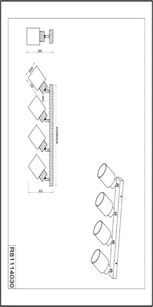 TRIO Leuchten Deckenstrahler schwenkbar flammig-flammig, 25W, max 4-flg. Glasschirm 4 Naturholz, 4xE14 | BAUR Spot weiß exkl »Assam«