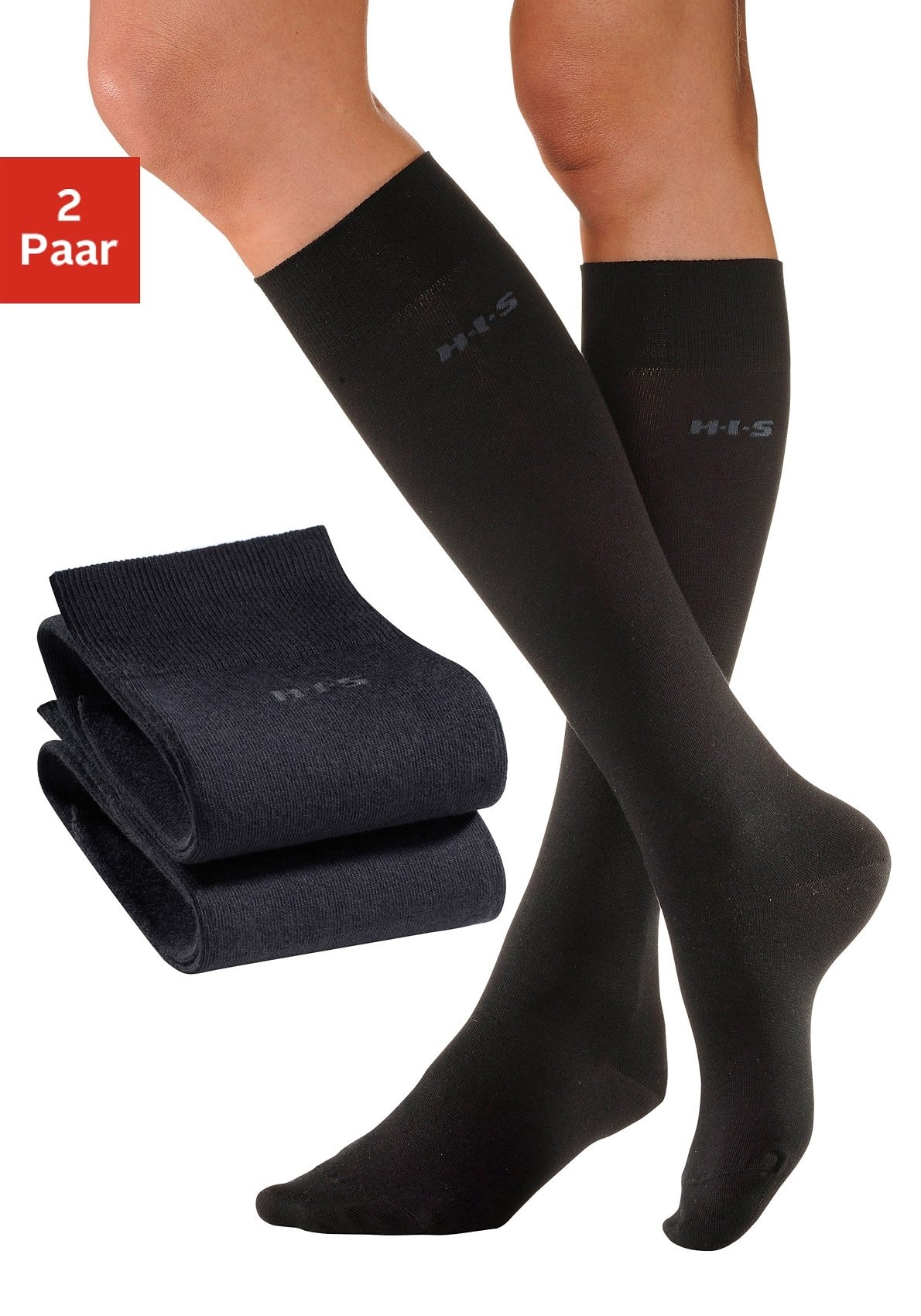 H.I.S Kojinės iki kelių (Packung 2 poros) su...