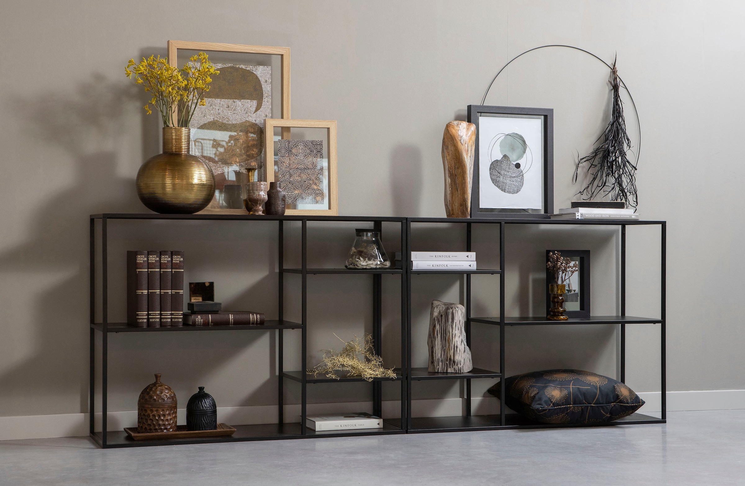 WOOOD Regal »June«, viele Ablagemöglichkeiten, aus Metall, Breite 120 cm