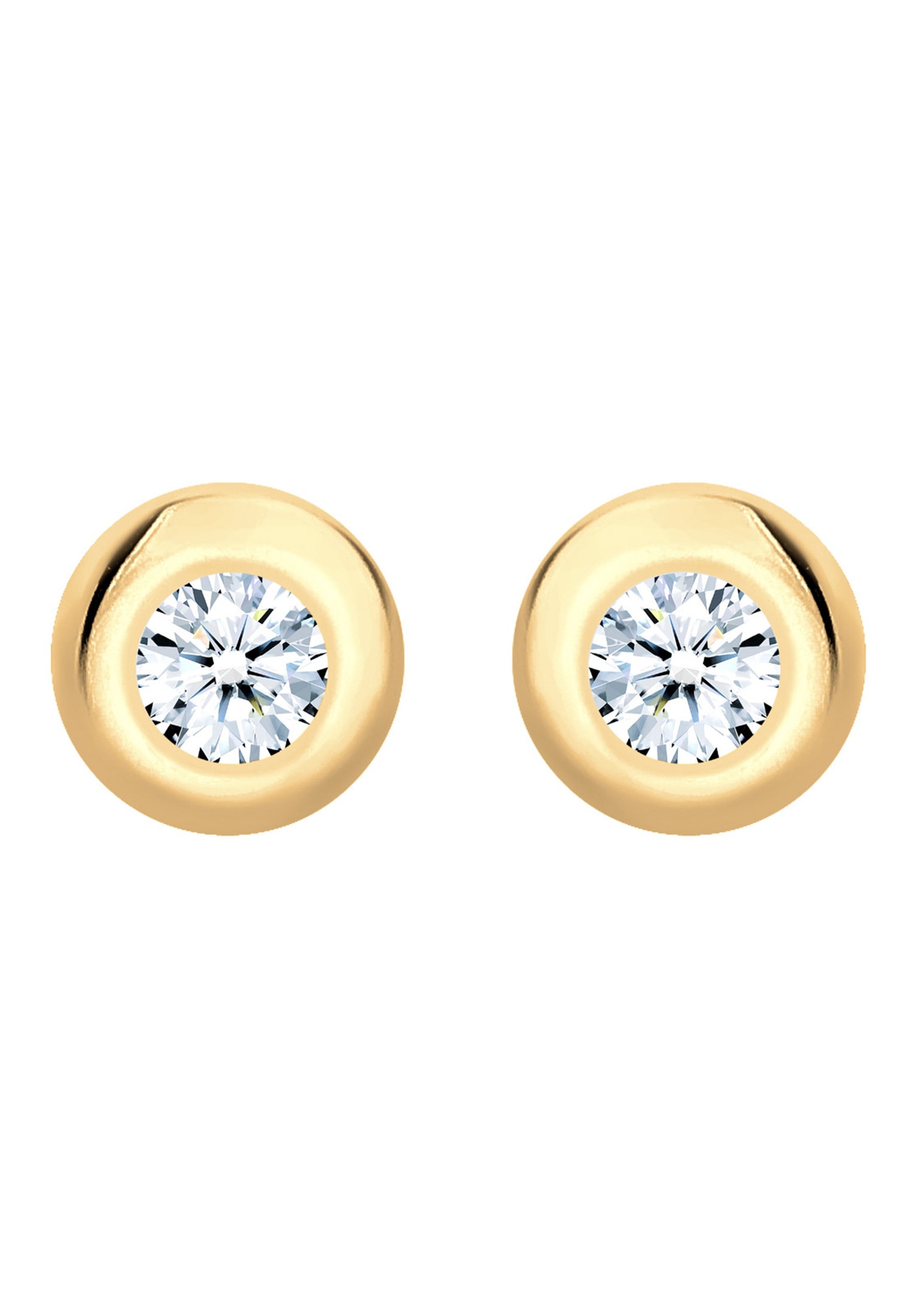 Elli DIAMONDS Paar Ohrstecker »Basic Elegant Klassisch Diamant 585 Gelbgold«