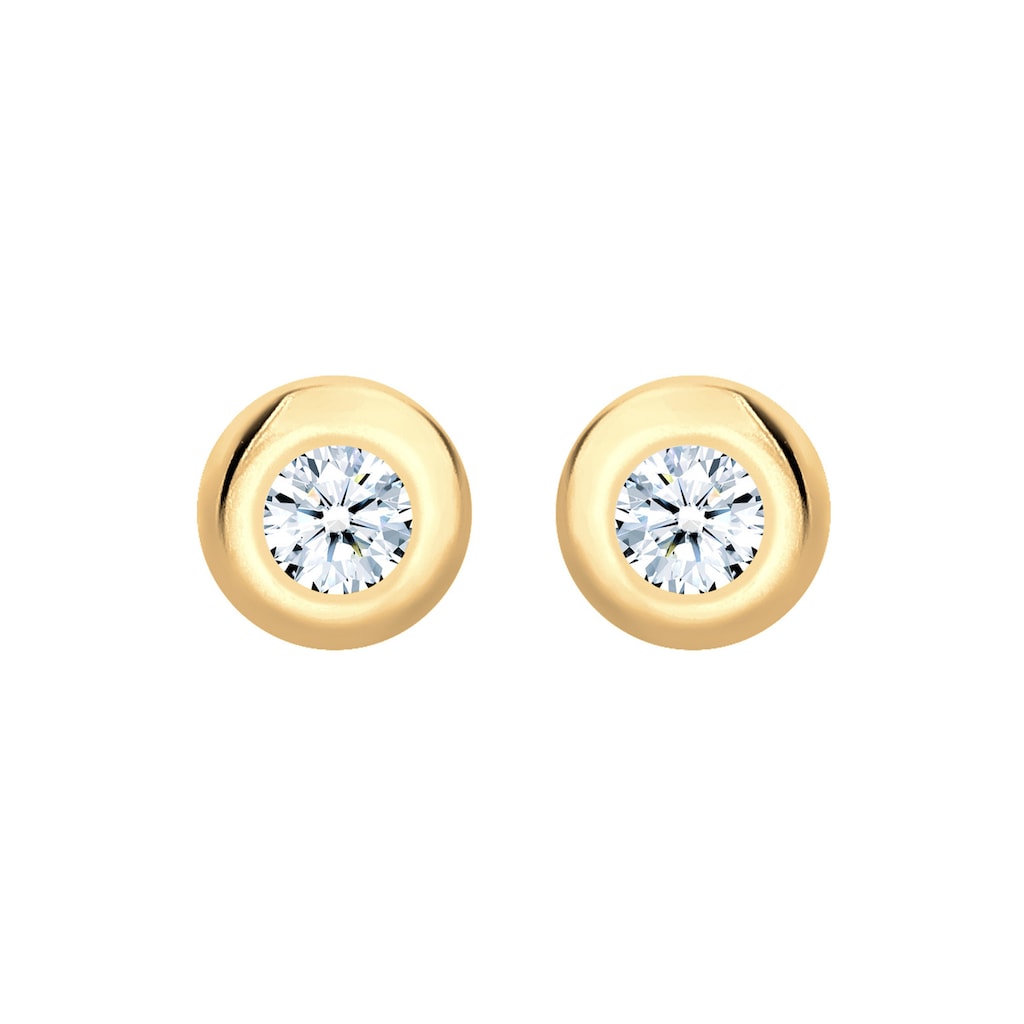 Elli DIAMONDS Paar Ohrstecker »Basic Elegant Klassisch Diamant 585 Gelbgold«