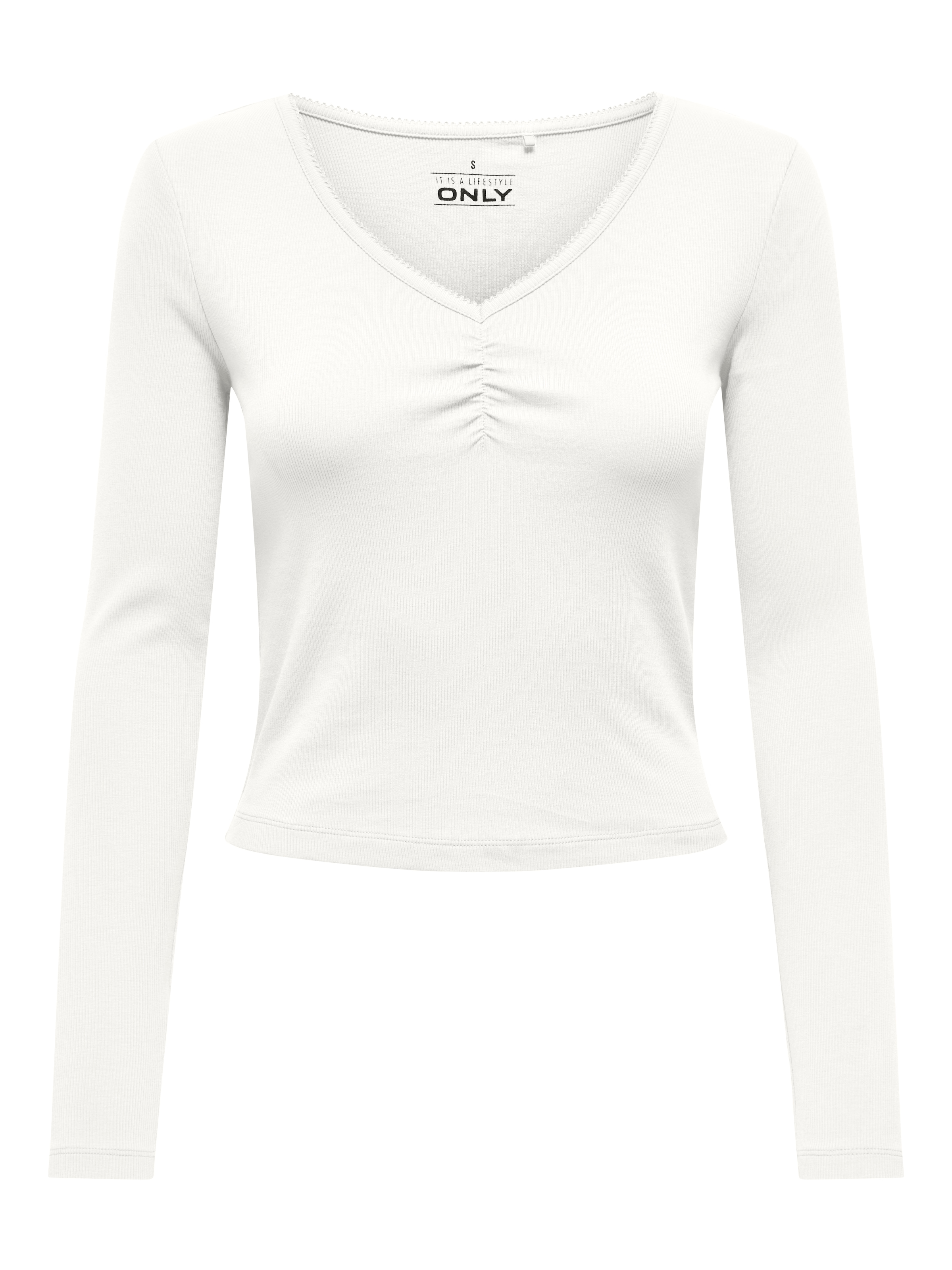 ONLY Langarmshirt "ONLBETTY LIFE L/S SCALLOP V-NECK CC JRS" günstig online kaufen