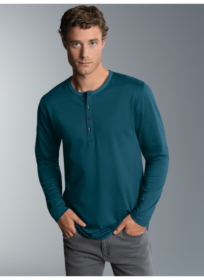 Trigema Longsleeve "TRIGEMA Langarmshirt mit Knopfleiste", (1 tlg.) günstig online kaufen