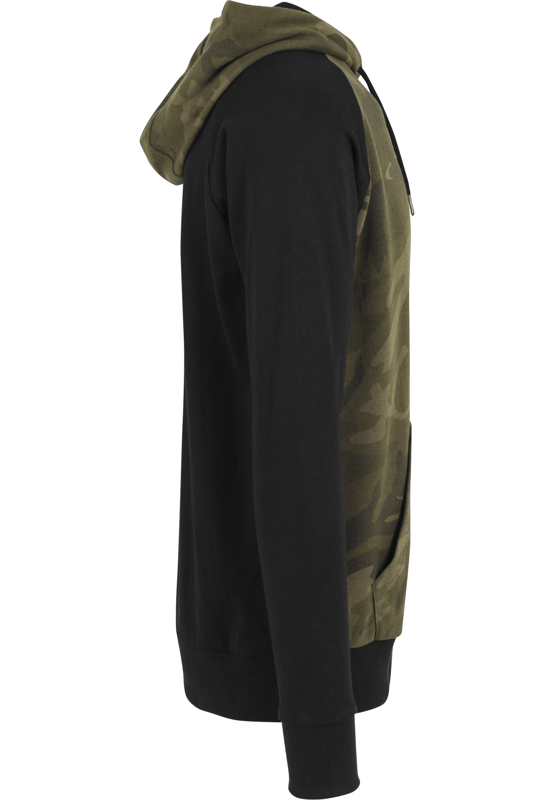 URBAN CLASSICS Rundhalspullover »Urban Classics Herren Camo Contrast Raglan Hoody« 1 Stk.