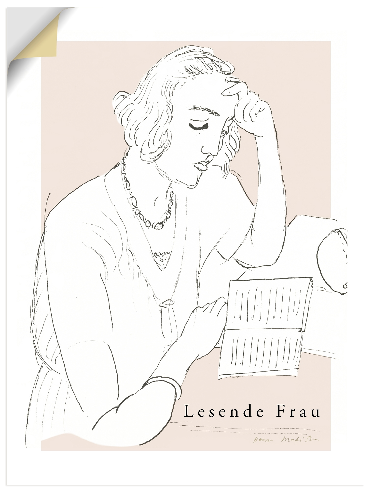 Artland Wandbild "Lesende Frau" Bilder von Frauen 1 Stk. tlg. als Alubild, Leinwandbild, Poster, Wandaufkleber in verschied. Größen
