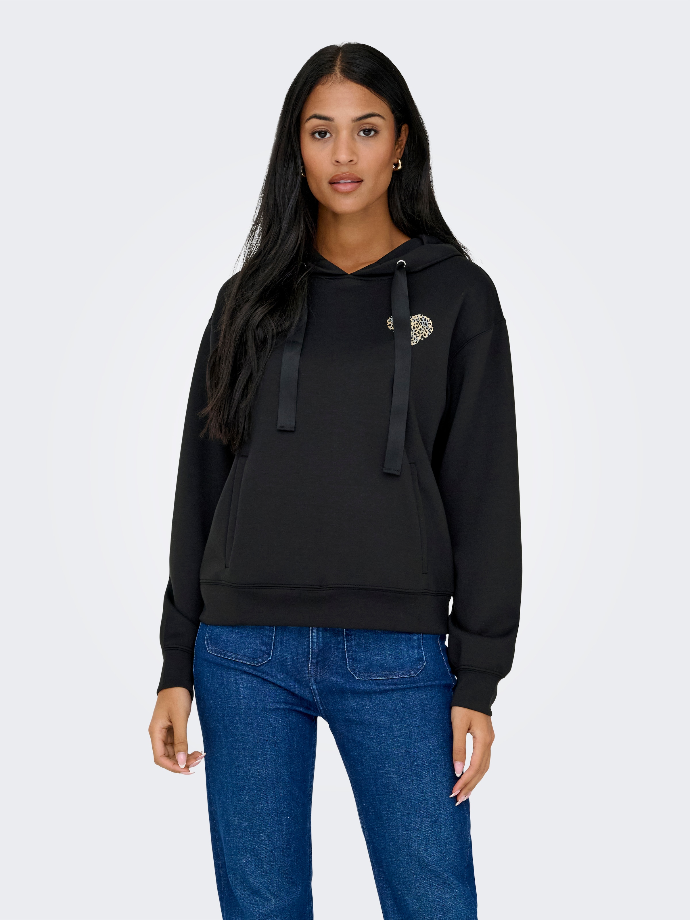 ONLY Kapuzensweatshirt "ONLALINA LIFE L/S PRINT HOOD SWT" günstig online kaufen