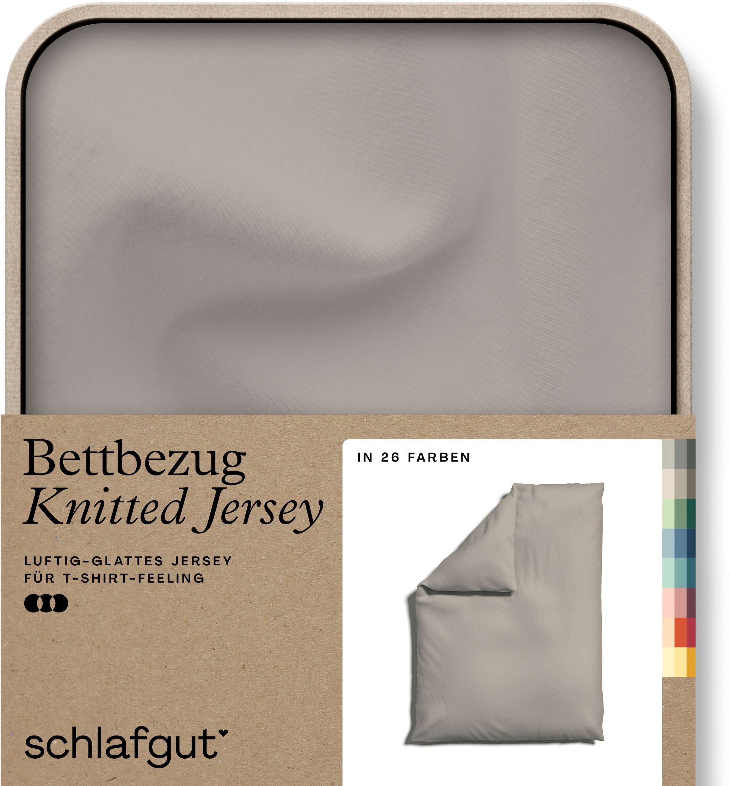 Bettbezug »Knitted Jersey uni, aus Bio-Baumwolle mit Elasthan, Reißverschluss«, (1...