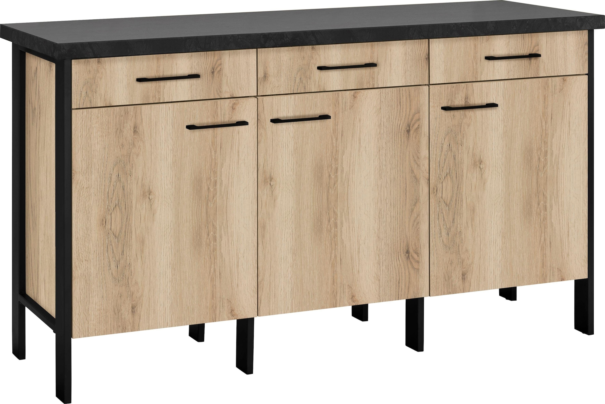 OPTIFIT Unterschrank "Tokio", 158 cm breit, mit Stahlgestell, mit Vollauszug, Sideboard mit Stauraum