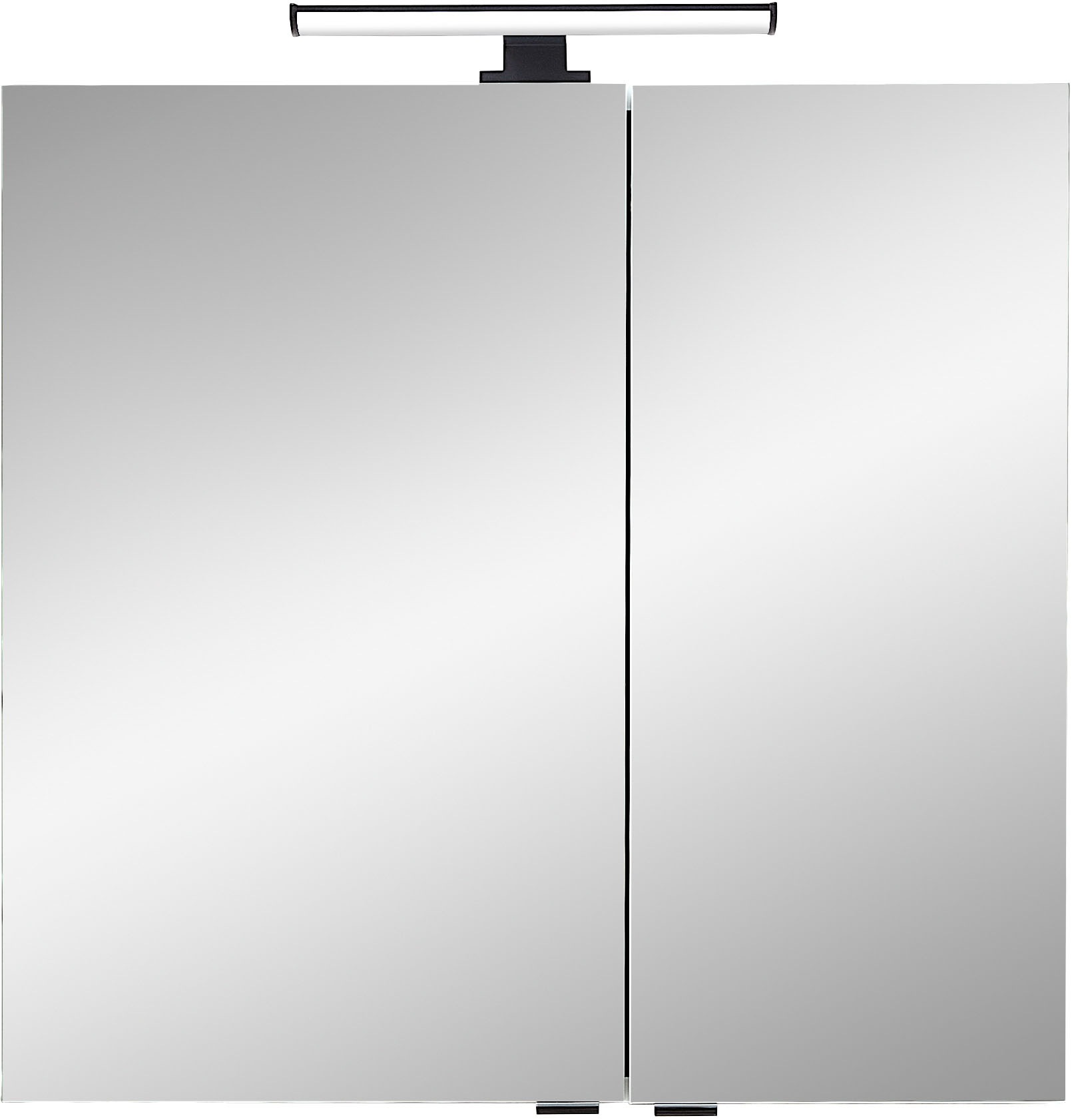 Saphir Badezimmerspiegelschrank »Quickset 500, 2 Türen, 67cm breit, LED-Aufsatzleuchte« inkl. Schalter und Steckdose