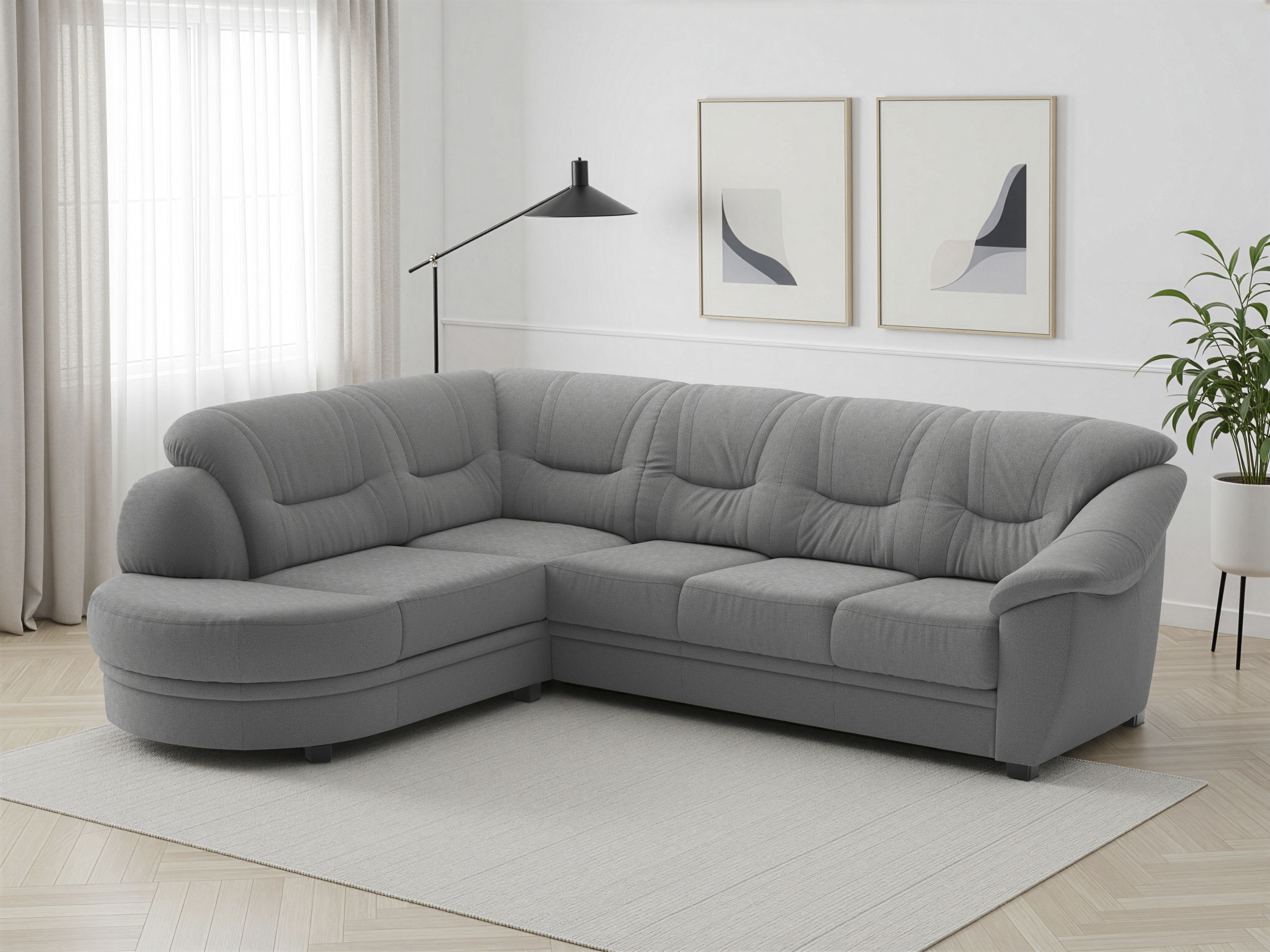 sit&more Ecksofa "Savona L-Form, B: 267 cm, Couch mit Federkern, Komfortsitzhöhe 46 cm" optional mit Schlaffunktion