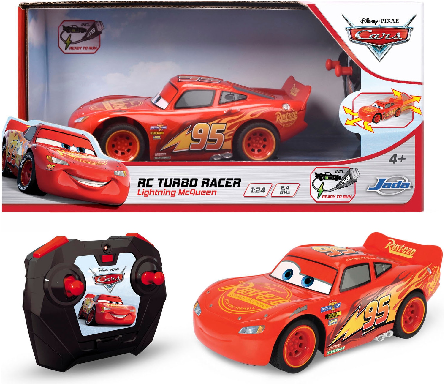 RC-Auto »RC Cars 3 Lightning McQueen Turbo Racer, 2,4GHz«