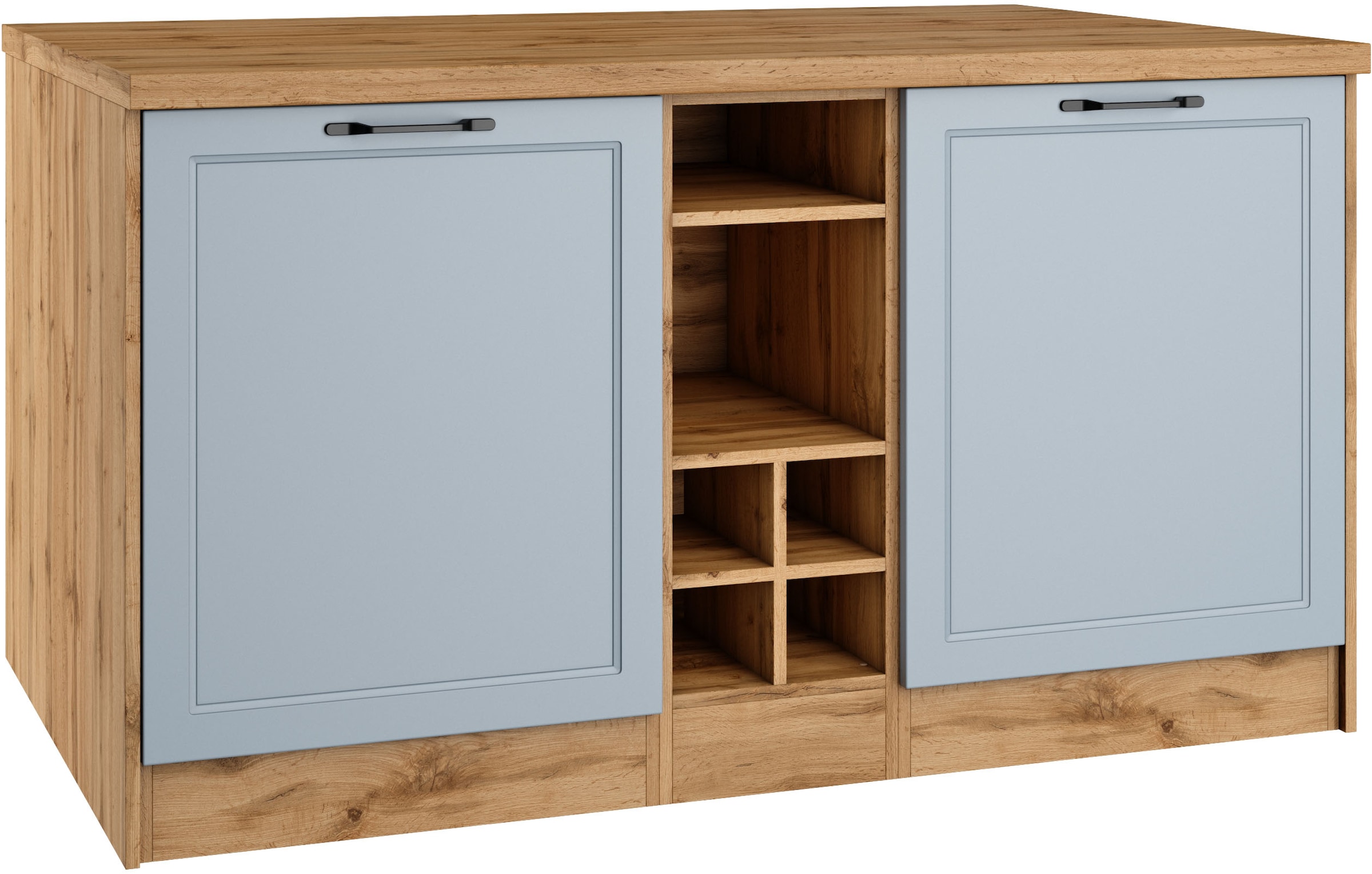 KOCHSTATION Kücheninsel "KS-Lana, Breite 153 cm", MDF-Fronten, Arbeitsplatte 38mm stark