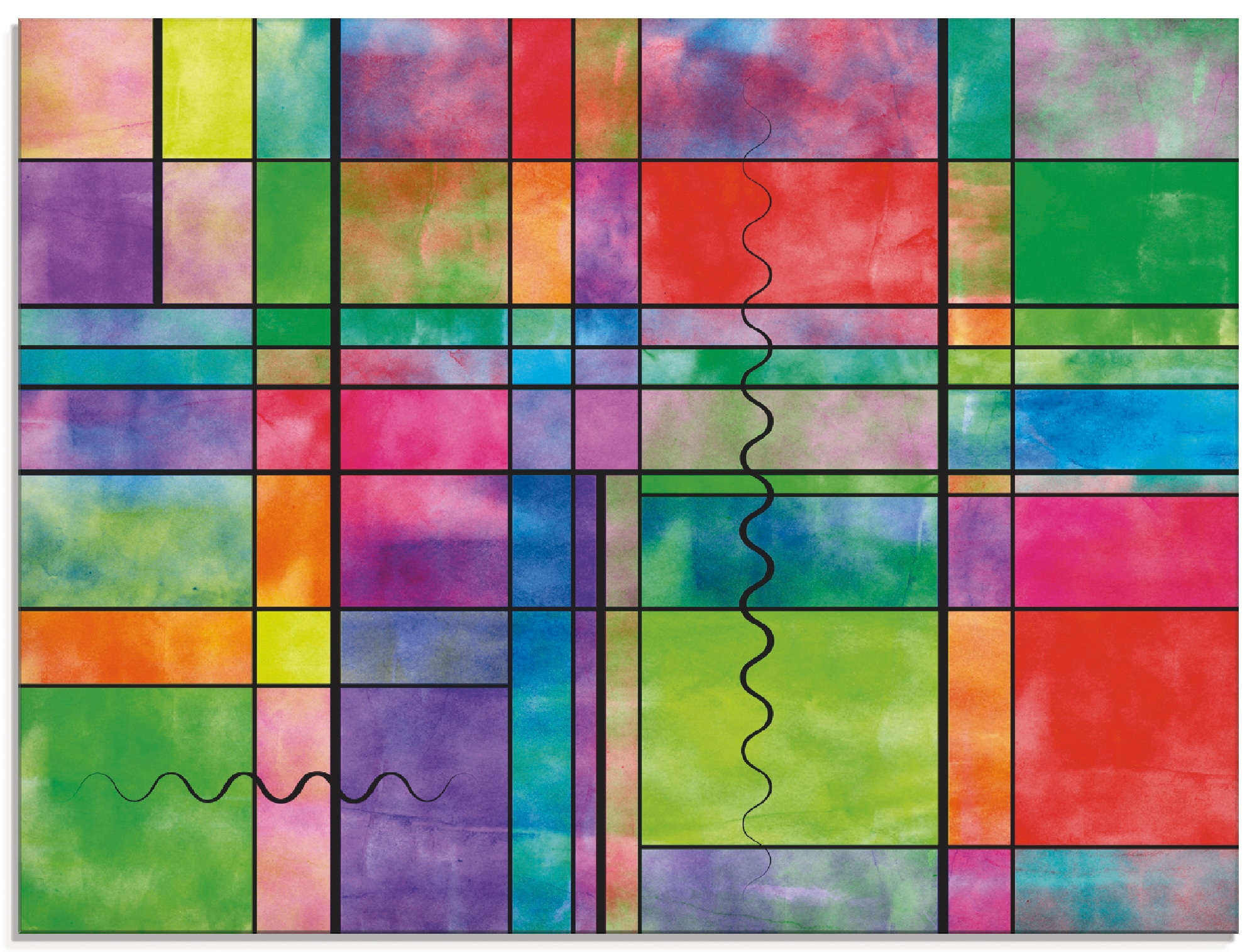 Artland Glasbild »Bunt Abstrakt«, Muster, (1 St.), in verschiedenen Größen