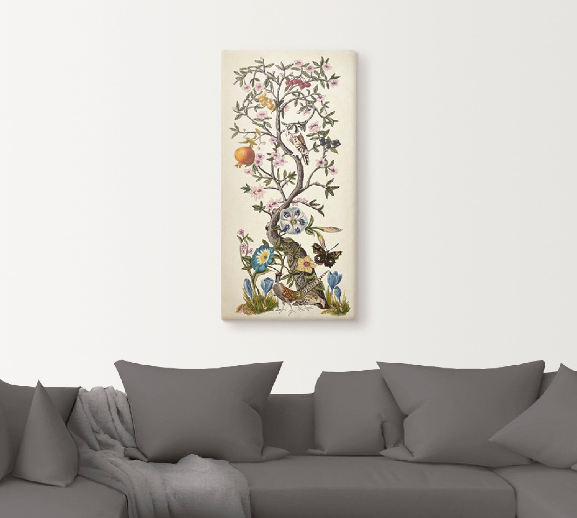 Artland Leinwandbild "Chinoiserie Natur I" Pflanzen 1 Stk. tlg. als Alubild günstig online kaufen