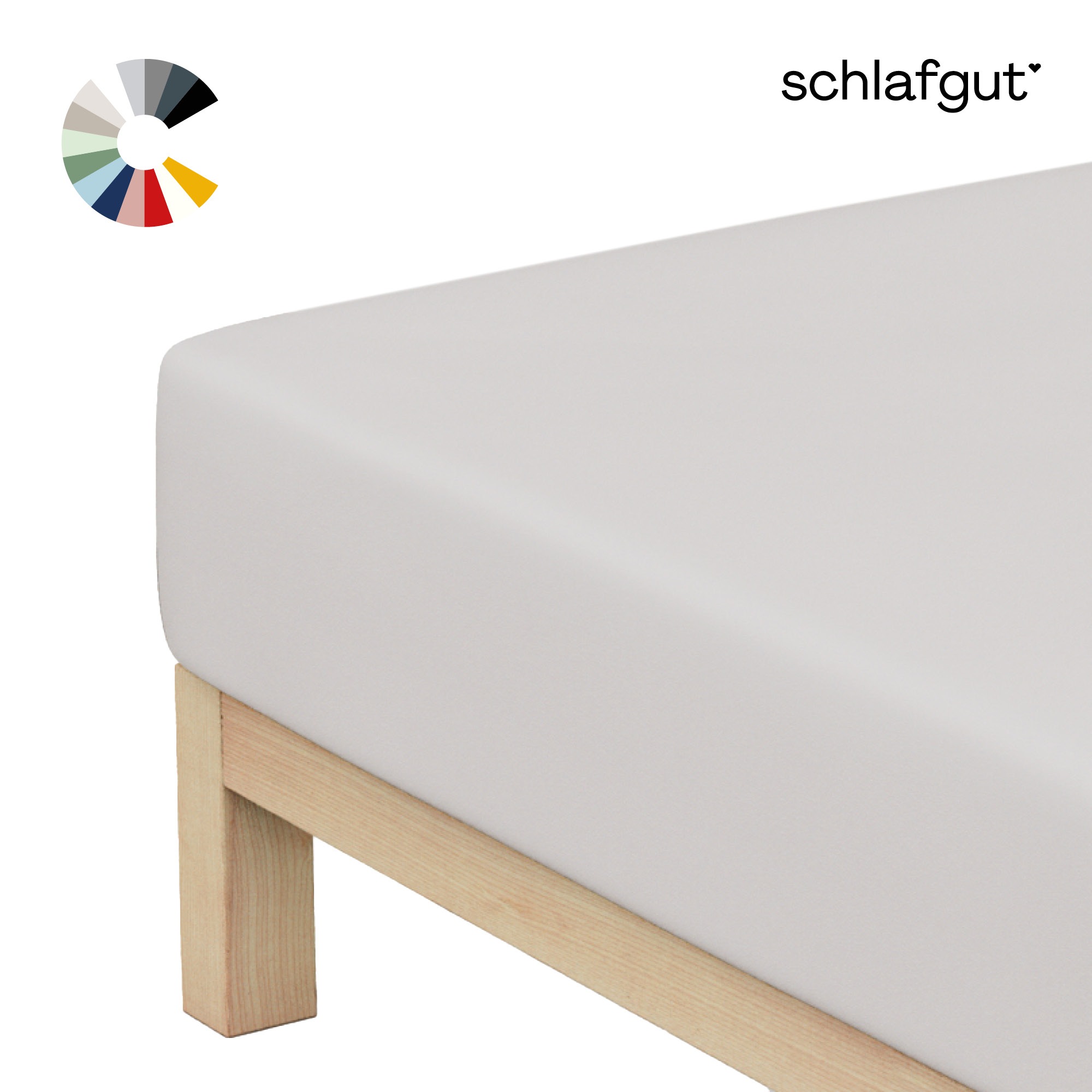 Schlafgut Spannbettlaken "Basic Cotton Bettlaken, 160 g/m², 100% Baumwolle, Spannbetttuch" Spannbettlaken bis 20 cm Matratzenhöhe, bügelfrei und pflegeleicht