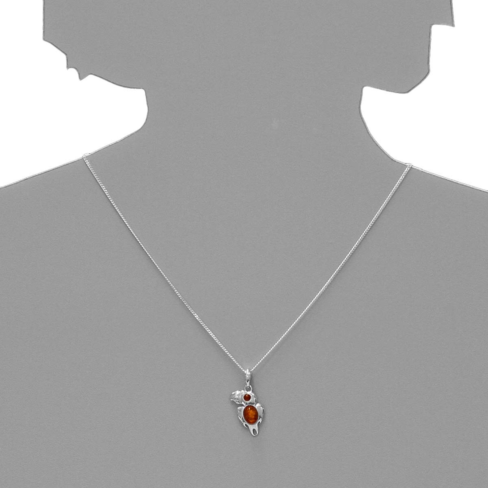Kettenanhänger OSTSEE-SCHMUCK "- Papagei - Silber 925/000 - Bernstein" Gr. 30, silber (silber 925, silberfarben, weiß), Schmuckanhänger, Damen, Silber 925 (Sterlingsilber), Kettenanhänger 2