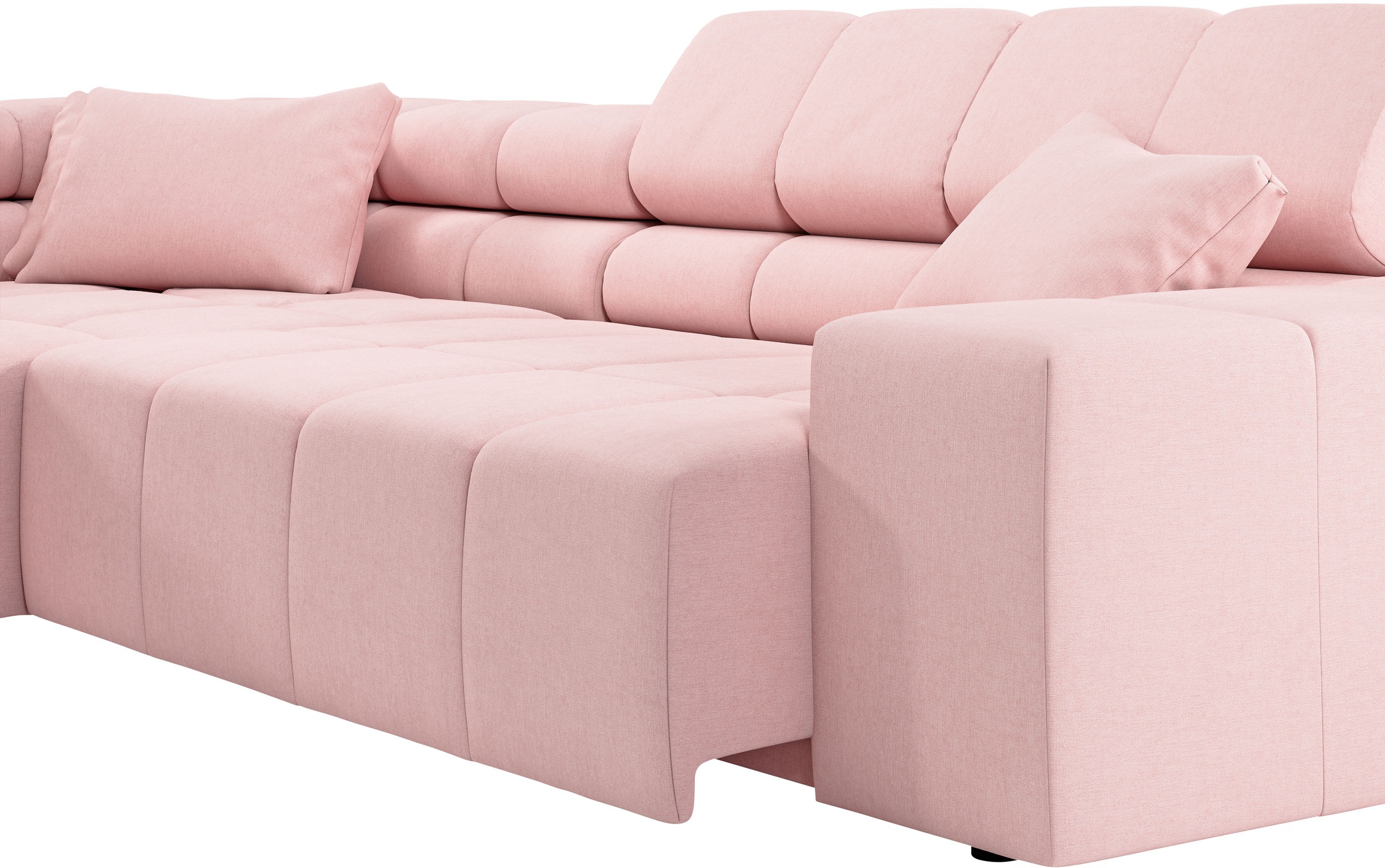 INOSIGN Ecksofa »Ancona incl. Kopfteilverstellung, Zierkissen Breite 319cm, L-Form«, wahlweise motorische Sitztiefenverstellung, auch in Cord + Easy Care