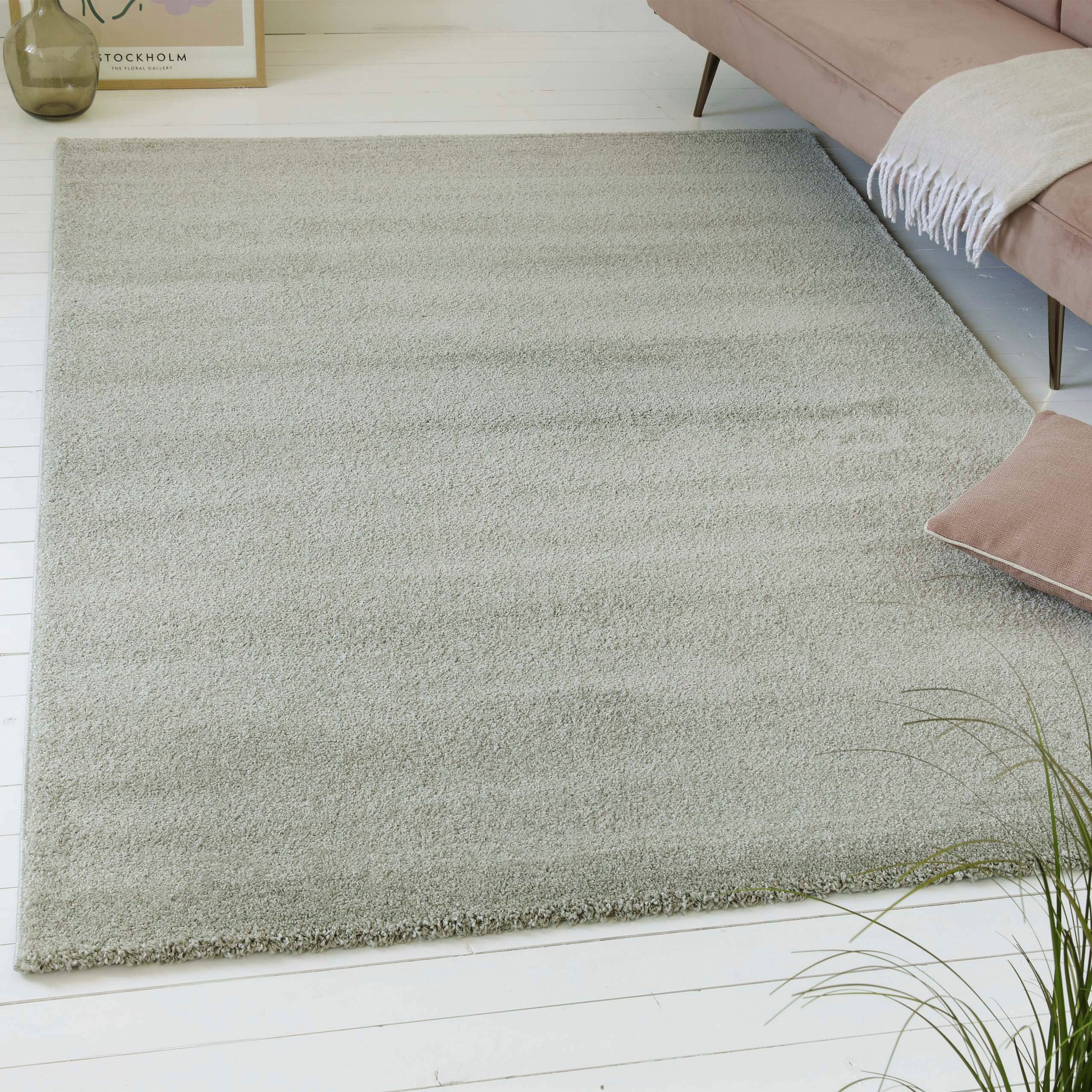 Teppich OTTO HOME "Chanley", grün, B:200cm H:13mm L:290cm, Polypropylen, Teppiche, Teppich, moderner dichter weicher zeitloser Kurzflorteppich, Wohnzimmer