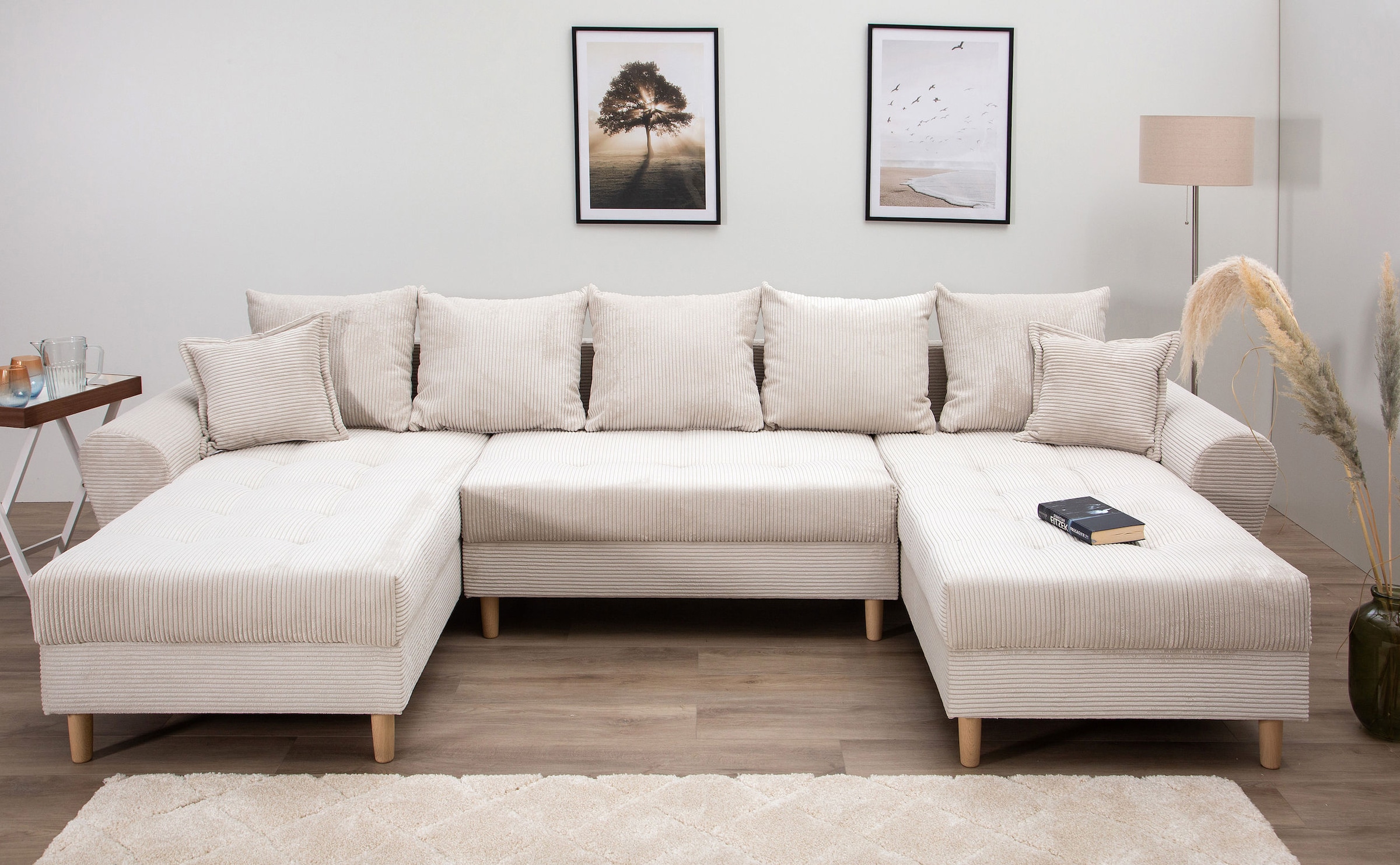 COLLECTION AB Wohnlandschaft »Raisa U-Form«, mit Federkern, Kissen und Steppung im Sitzbereich