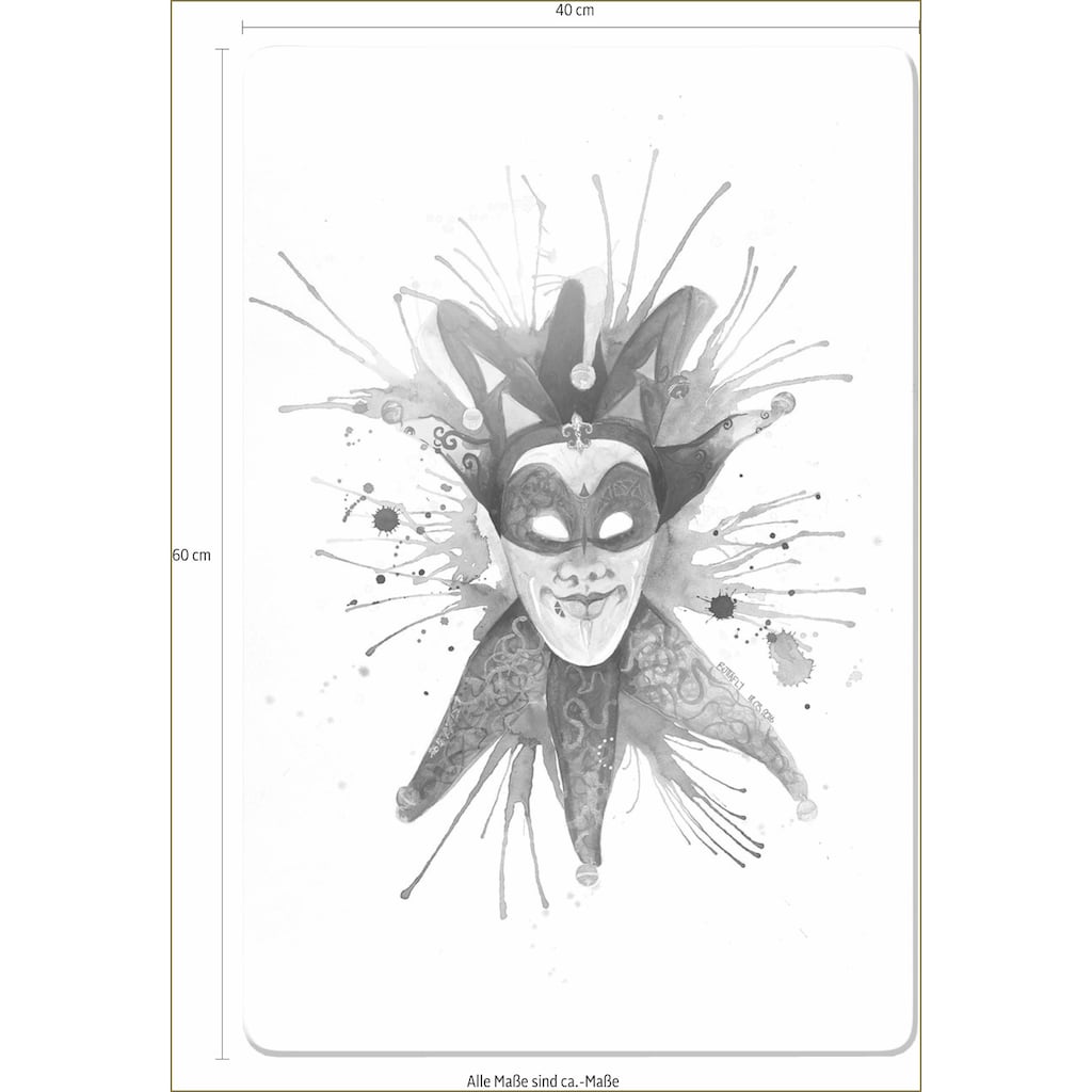 Wall-Art Glasbild »Buttafly Mardi Gras Mask«, Menschen