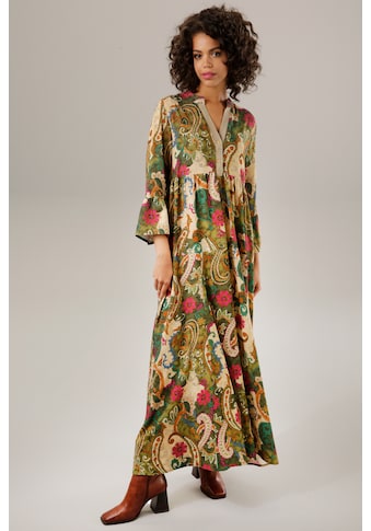 Maxikleid, mit farbenfrohem Blumen- und Paisley-Druck