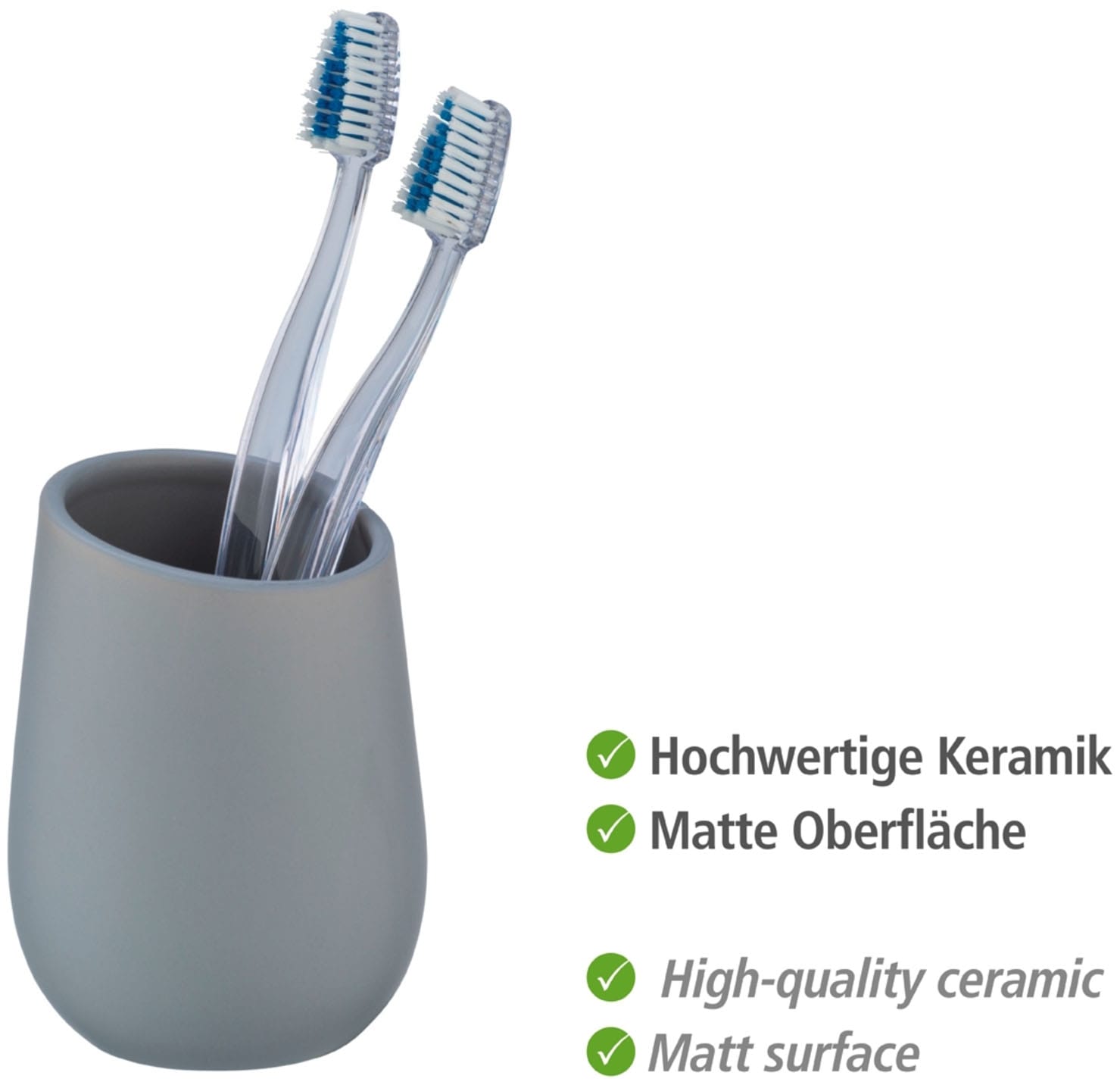 WENKO Badaccessoire-Set »Badi« bestehend aus Seifenspender und Zahnputzbecher, Keramik