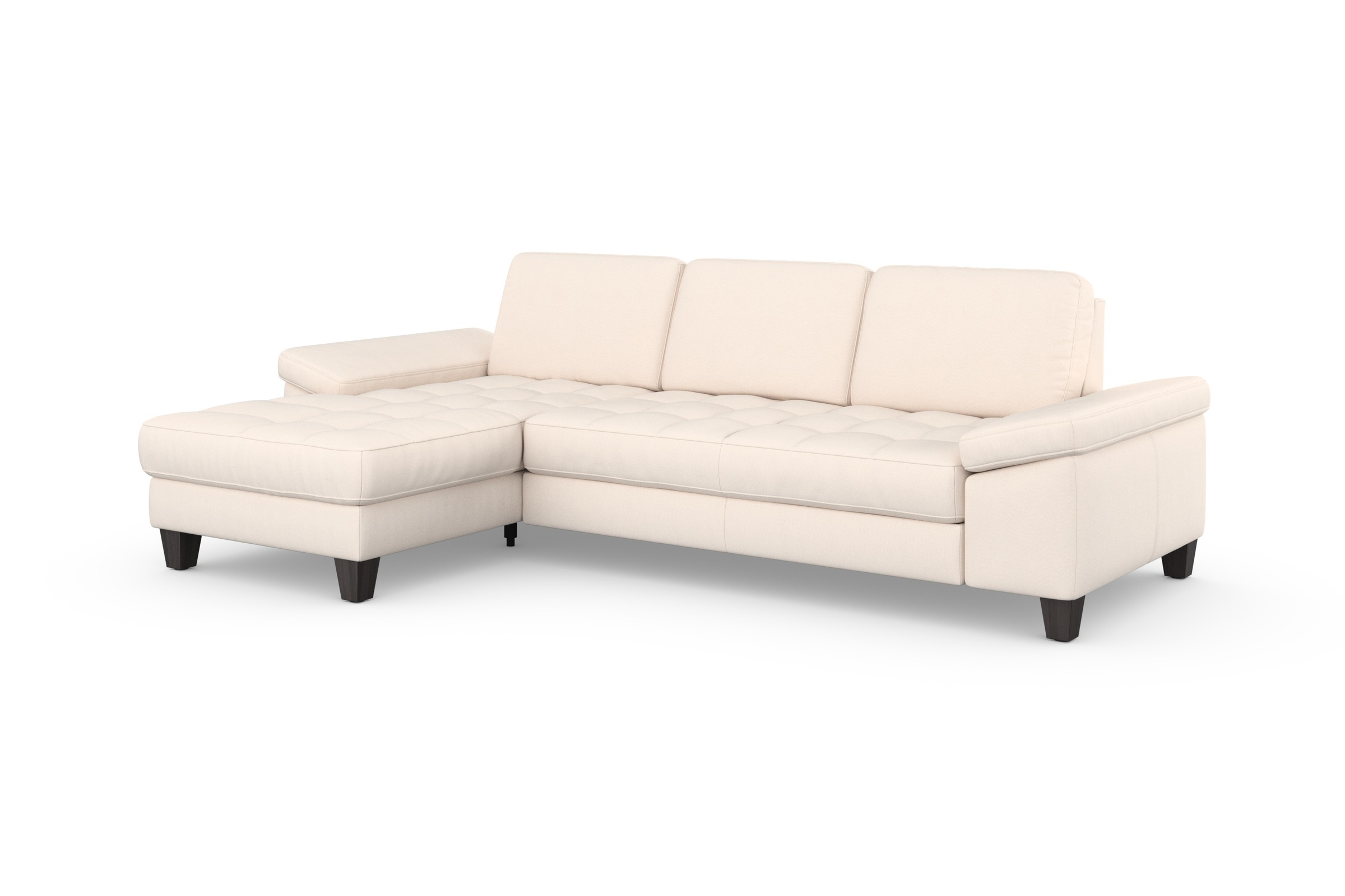 Ecksofa SIT & MORE "Westham L-Form", beige (creme), B:275cm H:88cm T:172cm, 100% Polyester, Sofas, Ecksofa, Recamiere, mit oder ohne Bettfunktion, Bettkasten, Füße wengefarben 3