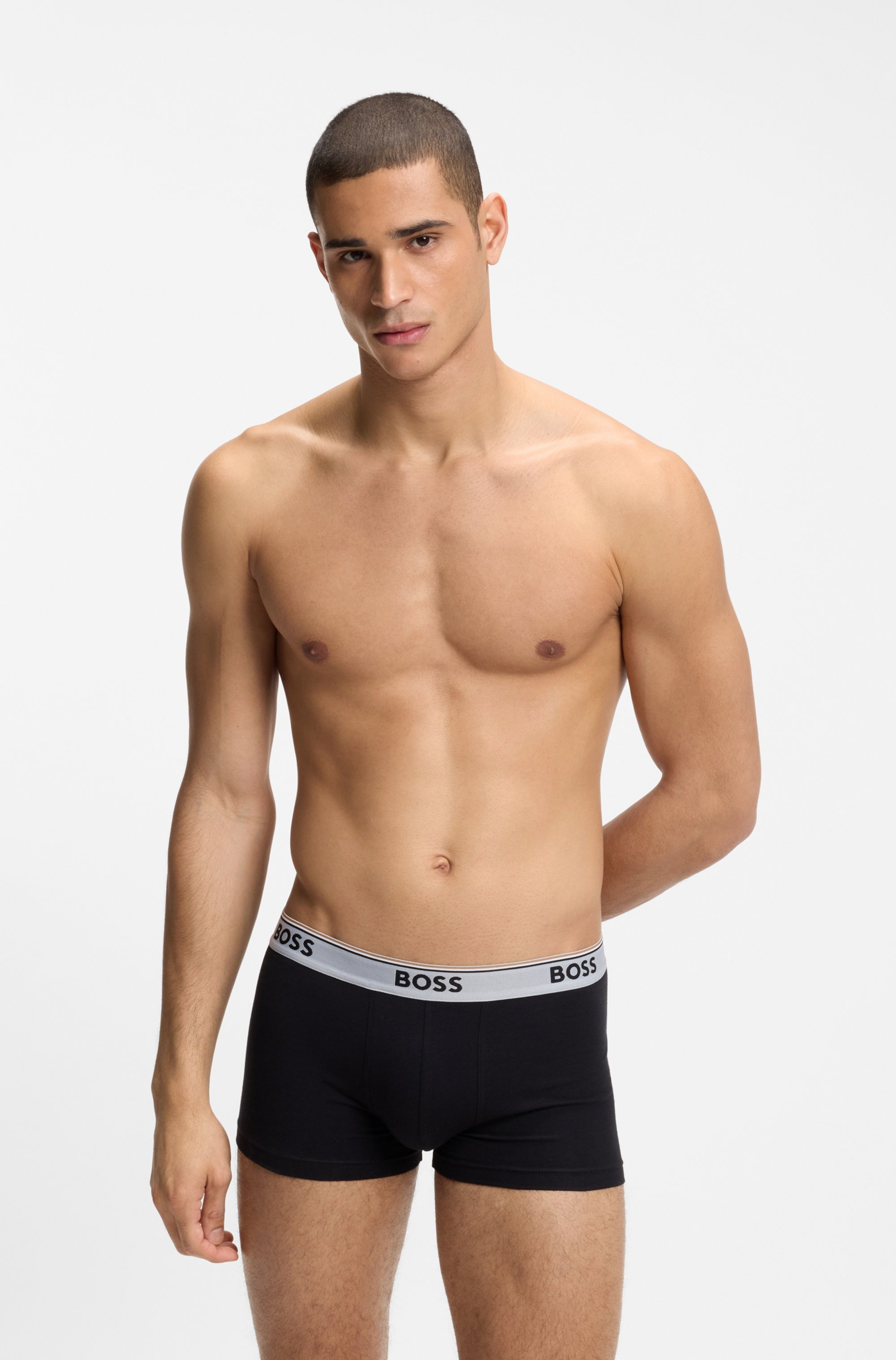 BOSS Trunk Packung, 3 Stk. aus Stretch-Baumwolle mit Logo-Bund, mittlere Bu günstig online kaufen