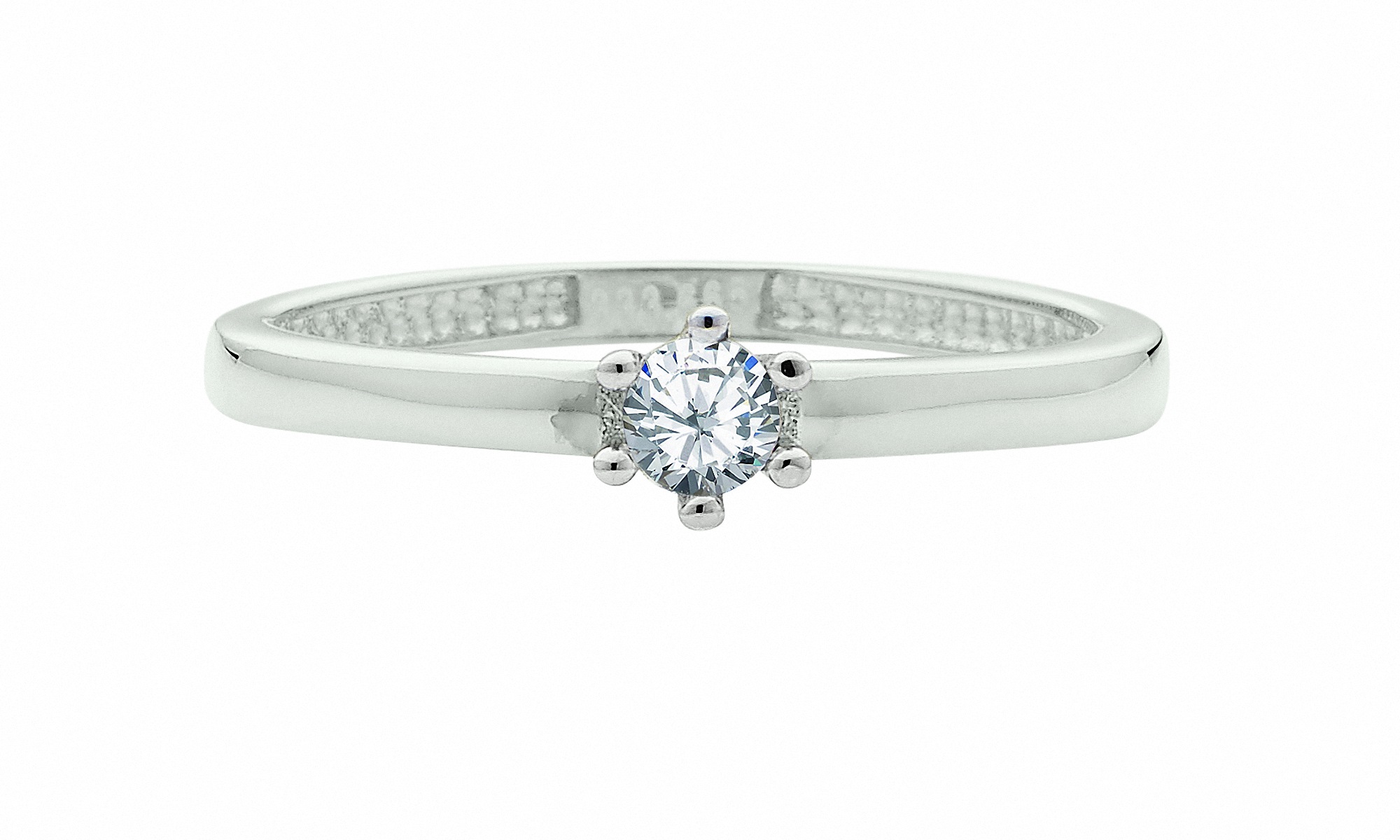 ADELIA ́S Damen Solitärring "Solitärring 333 Weißgold ( 8K ) mit Zirkonia", 52, Gold, silber, Gold, Fingerringe, Goldring Diamant