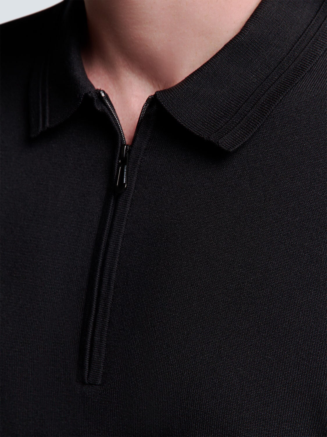 NO EXCESS Rundhalspullover »No Excess Polo-Pullover mit halbem Reißverschluss«