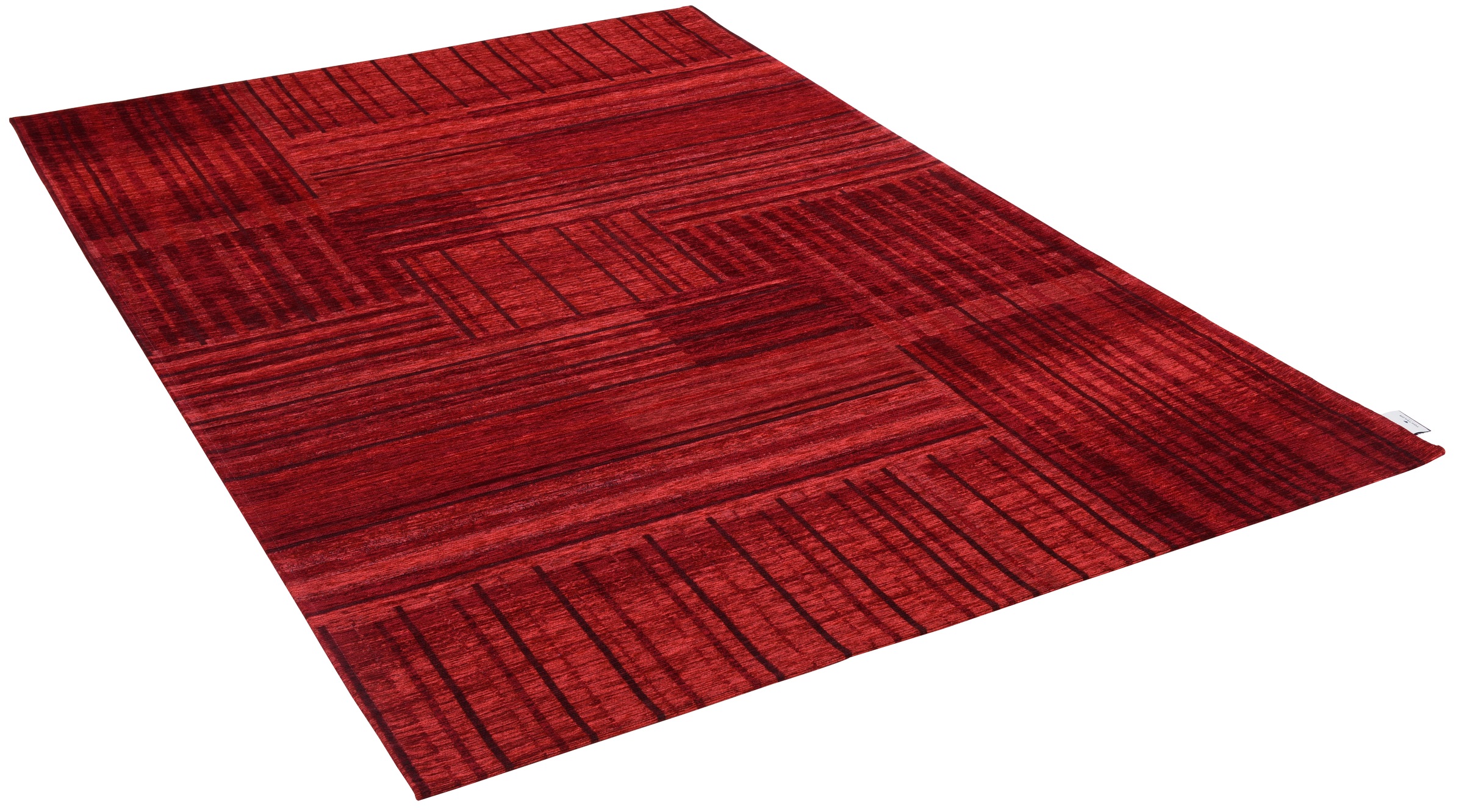 TOM TAILOR Teppich »Stripy Pat«, rechteckig, 5 mm Höhe, Flachgewebe, modernes Patchworkdesign, gestreift, Chenille, Wohnzimmer
