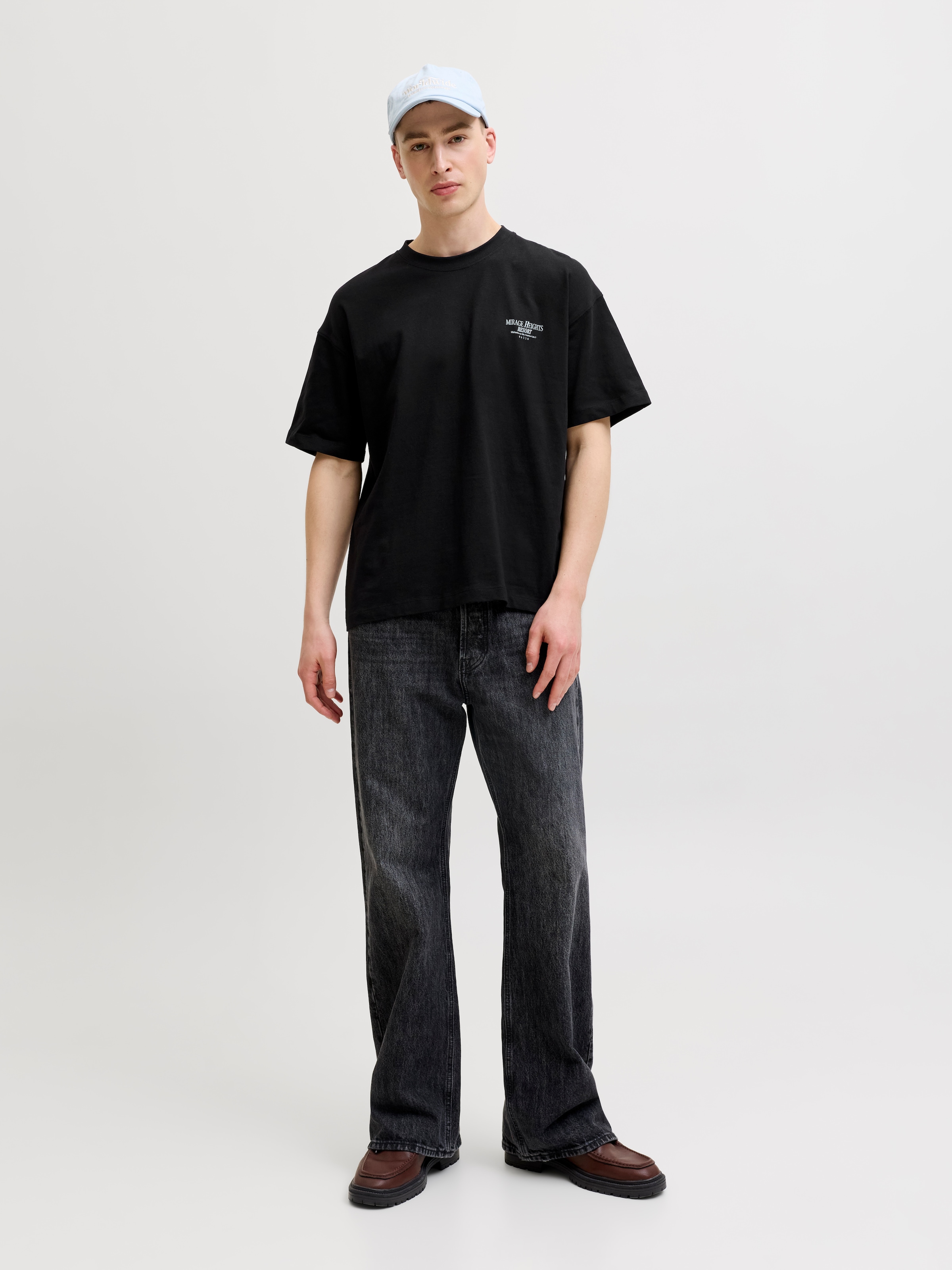 Jack & Jones Kurzarmshirt »JORSANREMO BACK TEE SS CREW NECK LN« Baumwolle